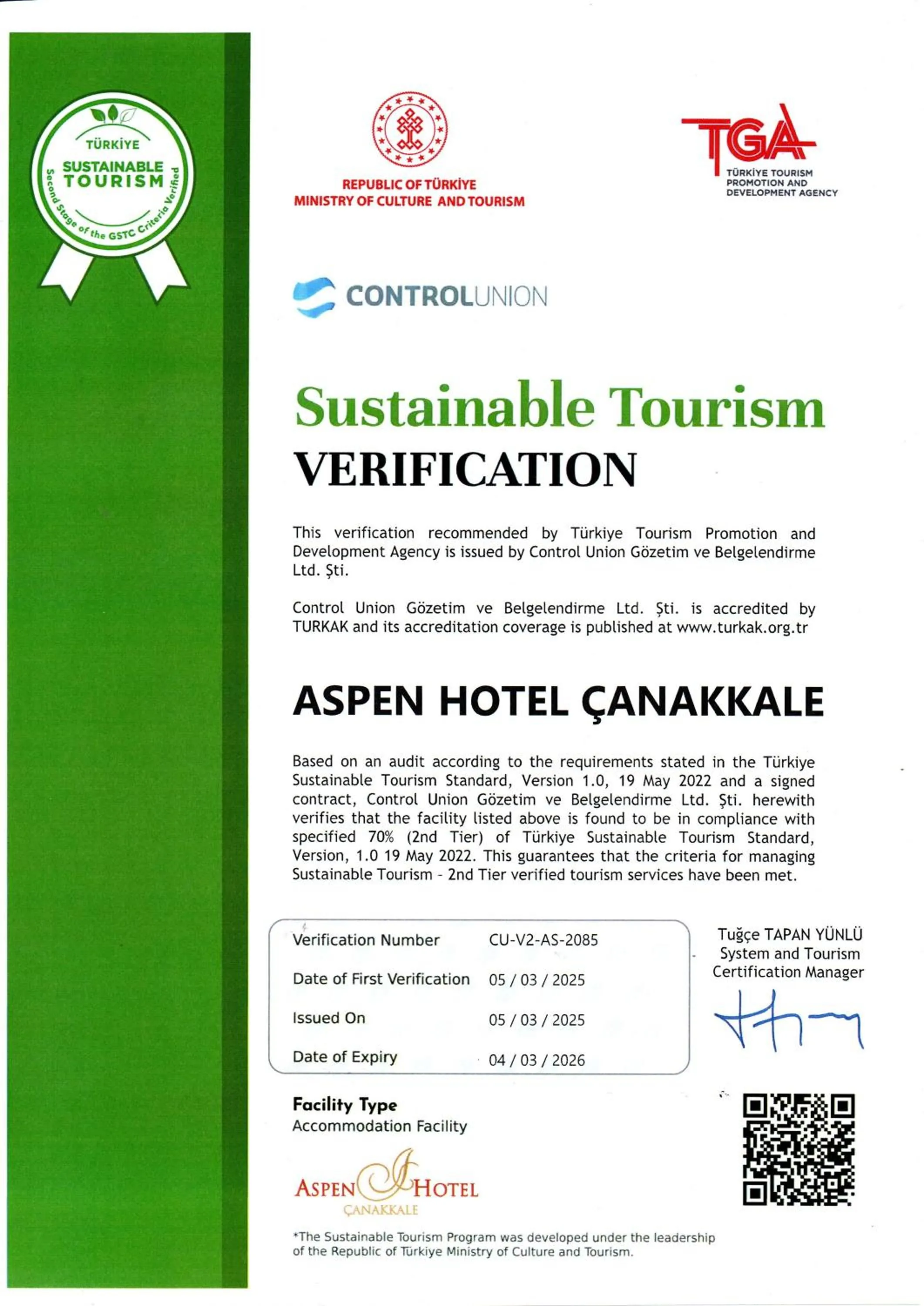 Çanakkale Bosphorus Port Aspen Hotel