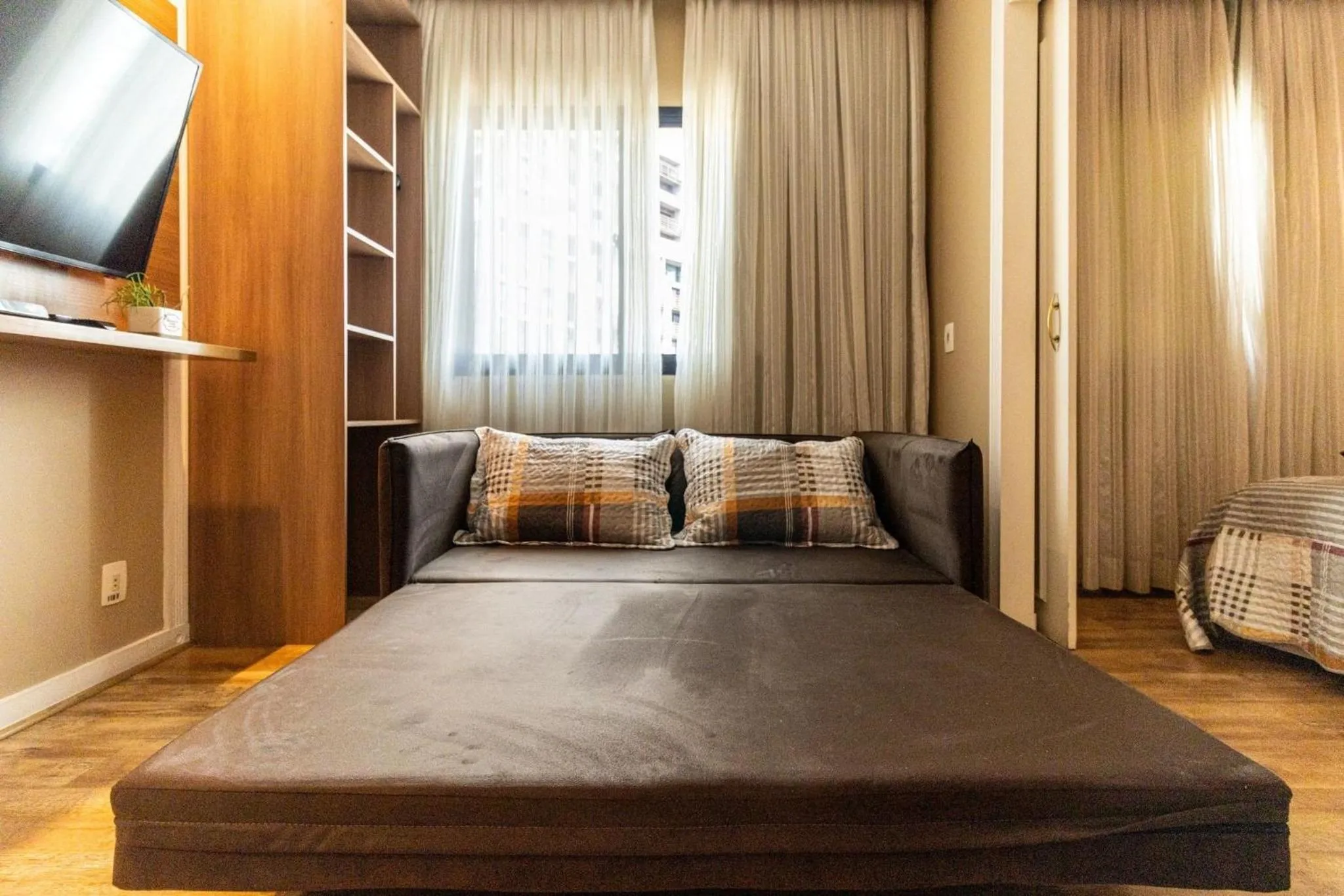 View (from property/room), Bed in Kaza Noah The Universe Paulista Bela Vista