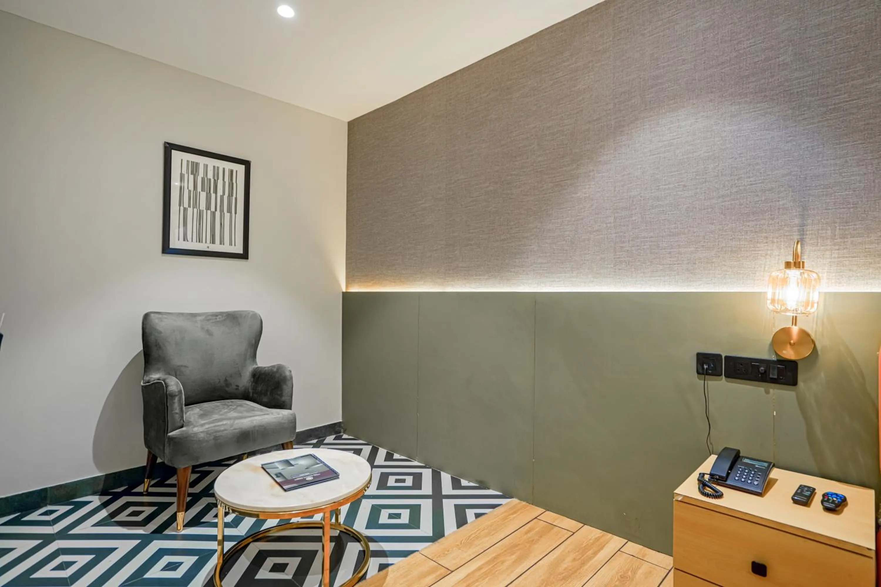 Seating area in Hotel Highway Greens Near VR Punjab Mall Airport Road Mohali Chandigarh