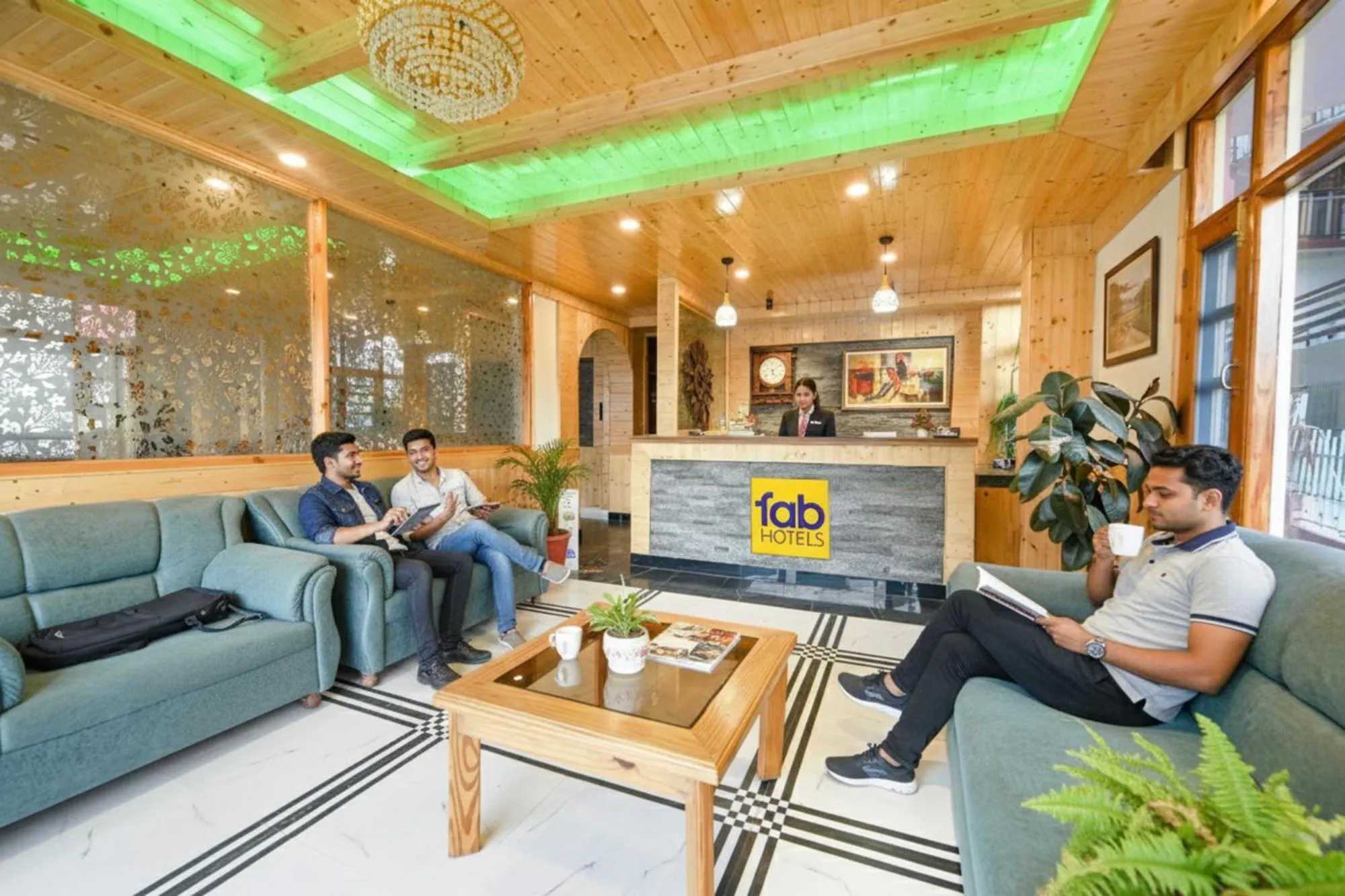 Lobby or reception in FabHotel Rigzin Nest Cottage