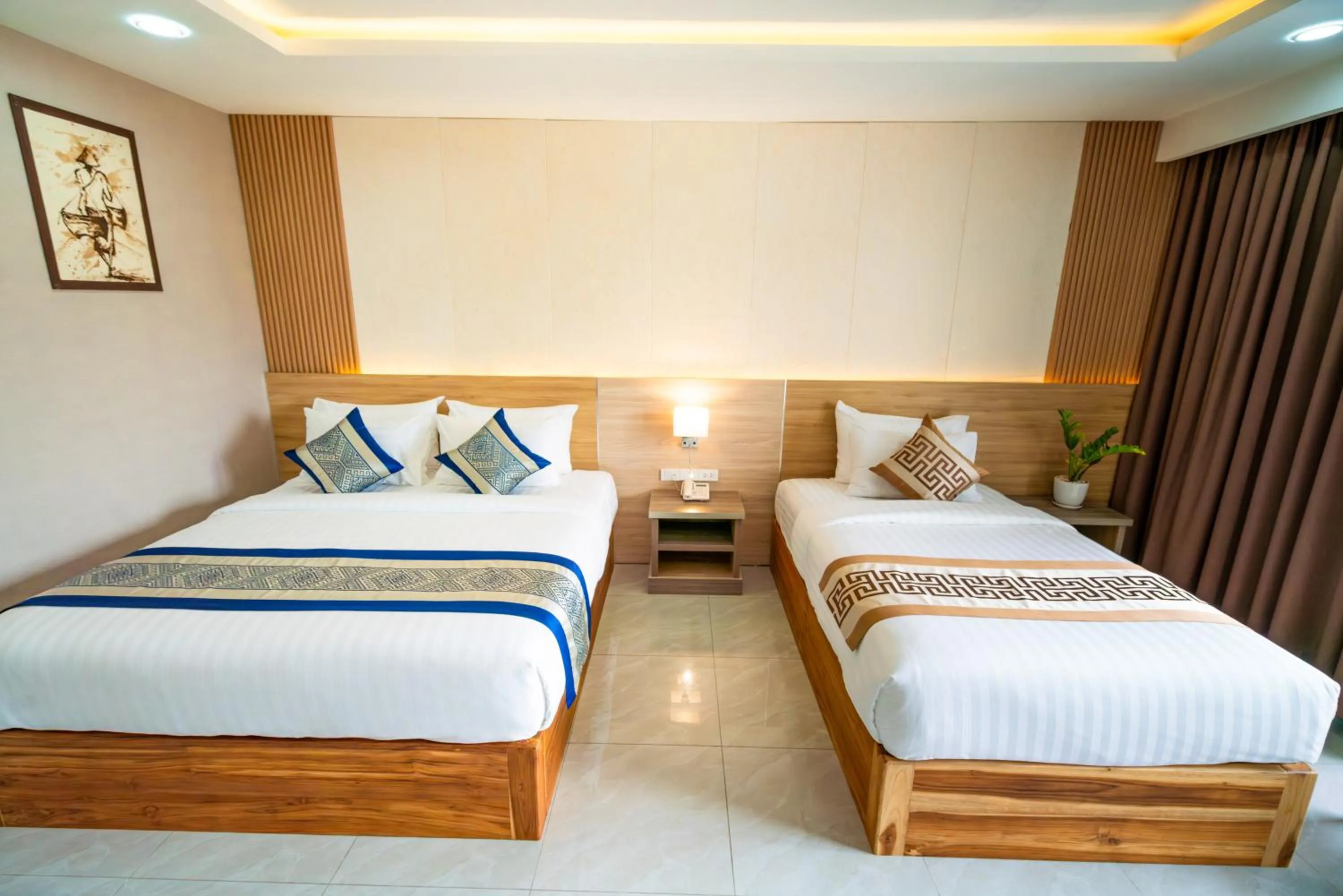 Bed in S Vangvieng Boutique Hotel