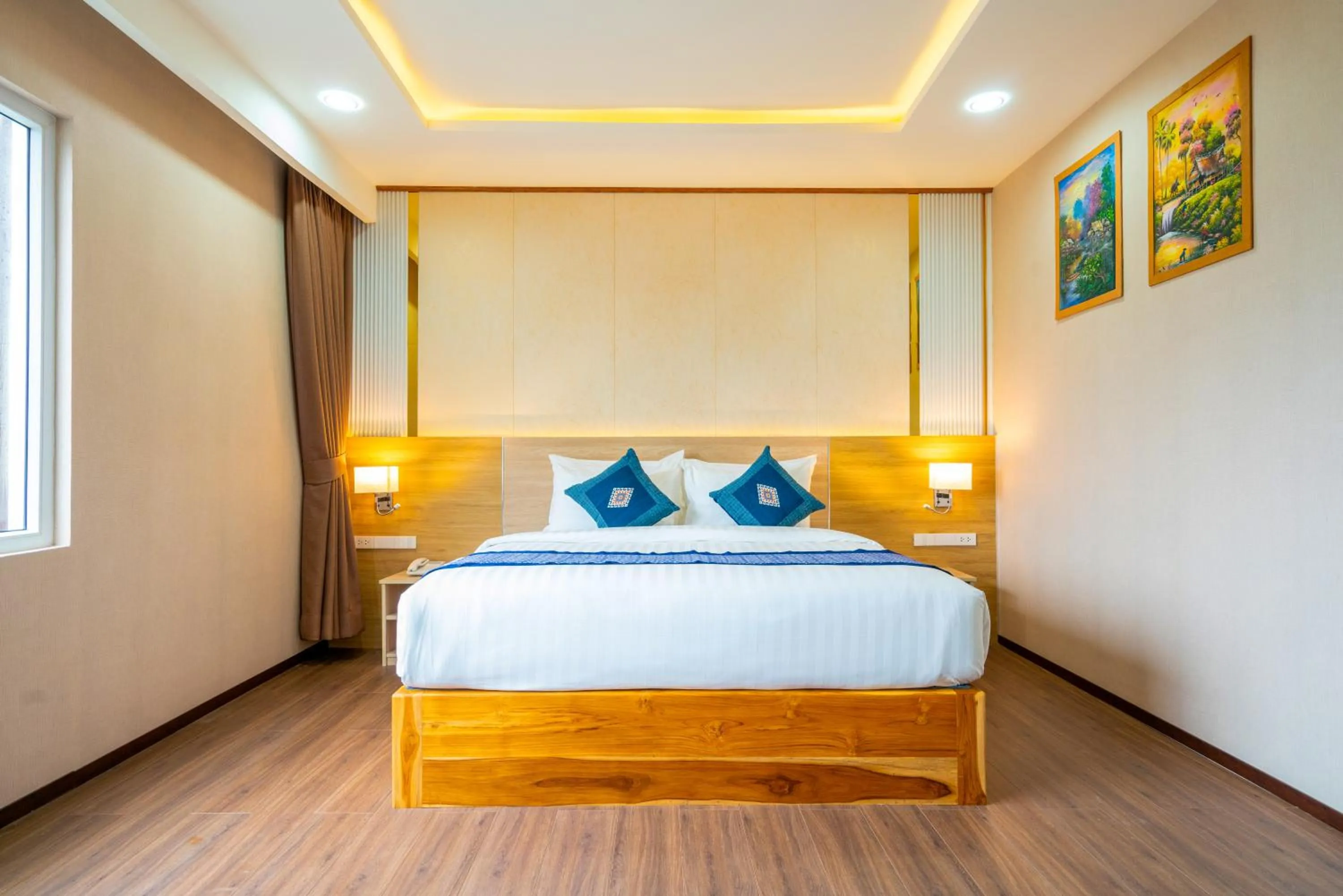 Bed in S Vangvieng Boutique Hotel