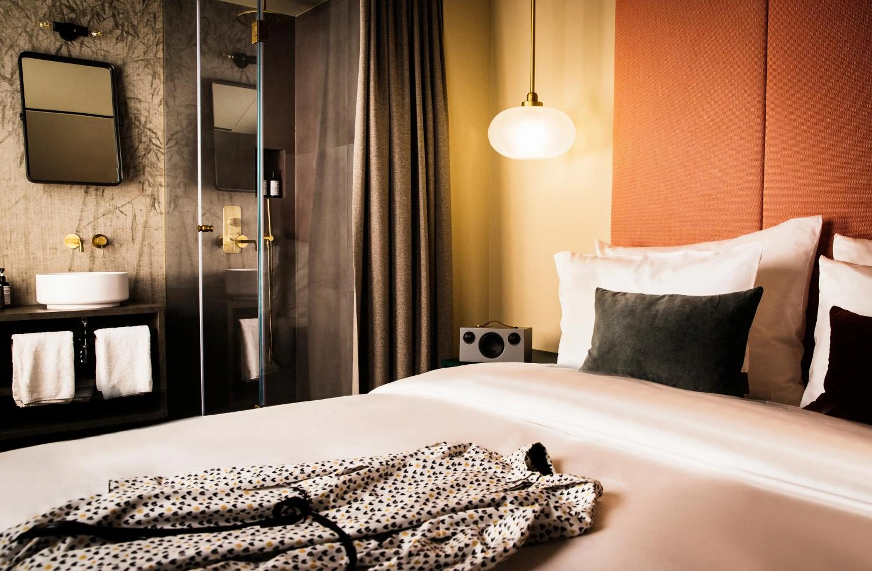 Decorative detail, Bed in JAMS Music Hotel Munich