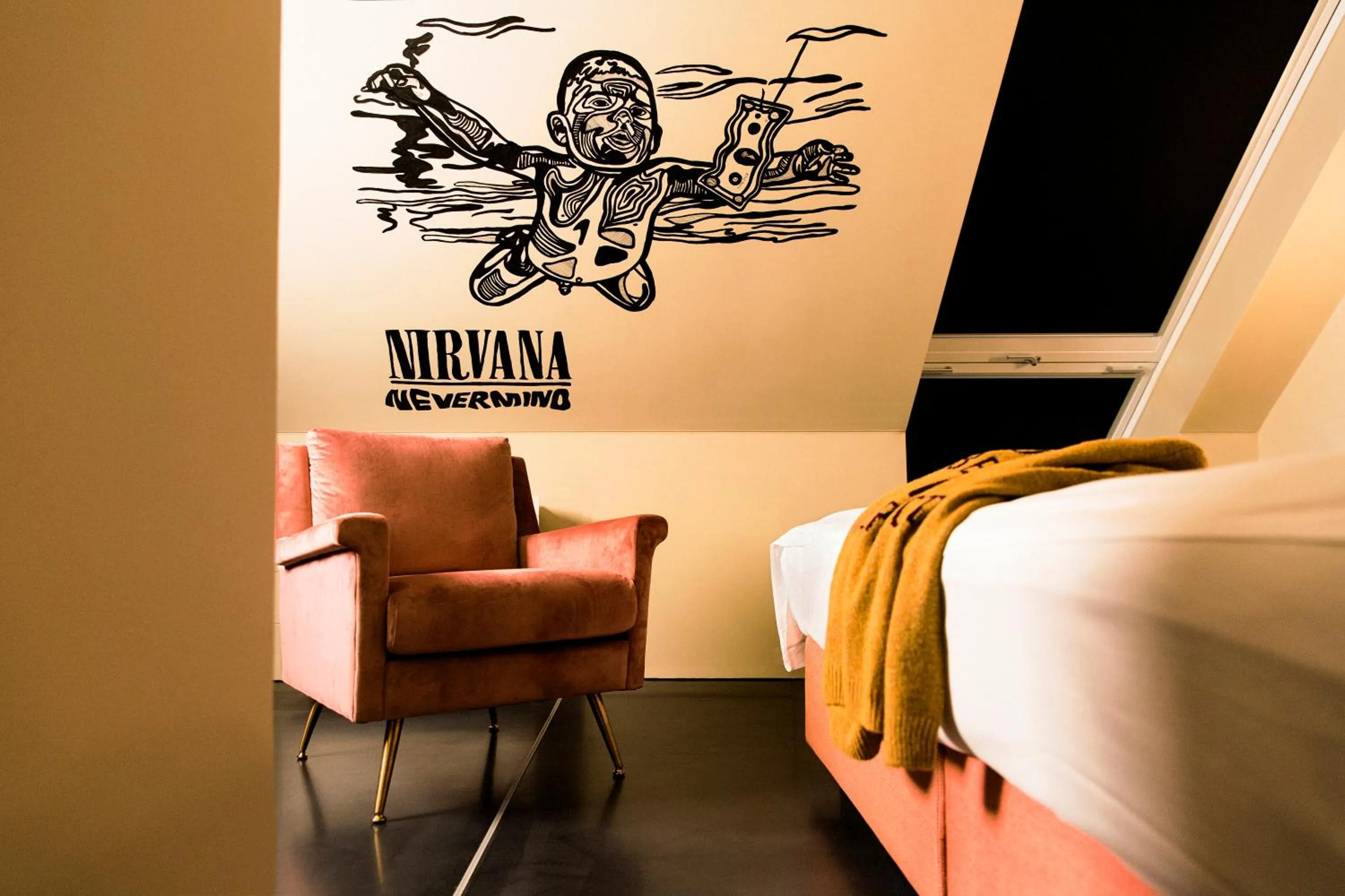 Decorative detail, Bed in JAMS Music Hotel Munich