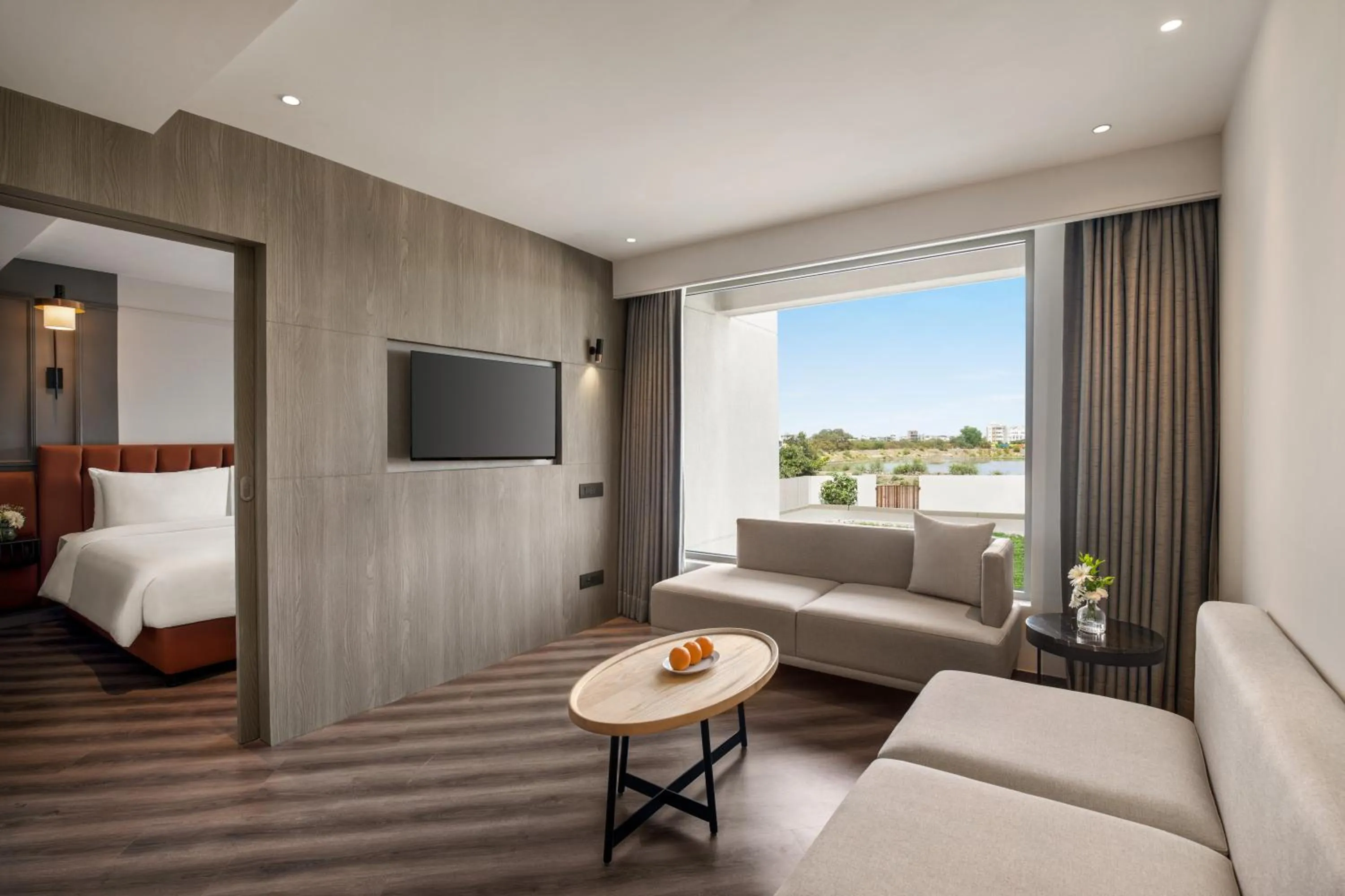 Bedroom, Bed in Ramada Encore by Wyndham Indore Nipania