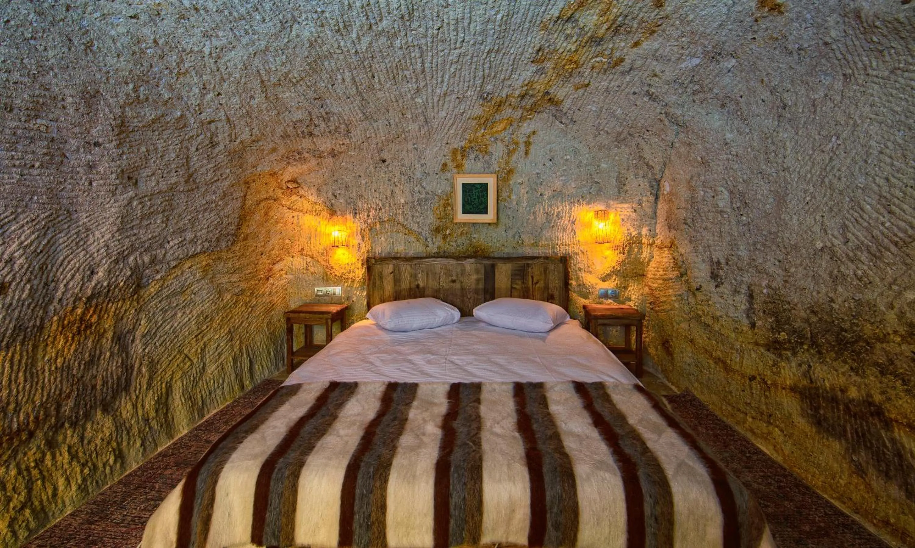 Bed in Fragman Cave Cappadocia