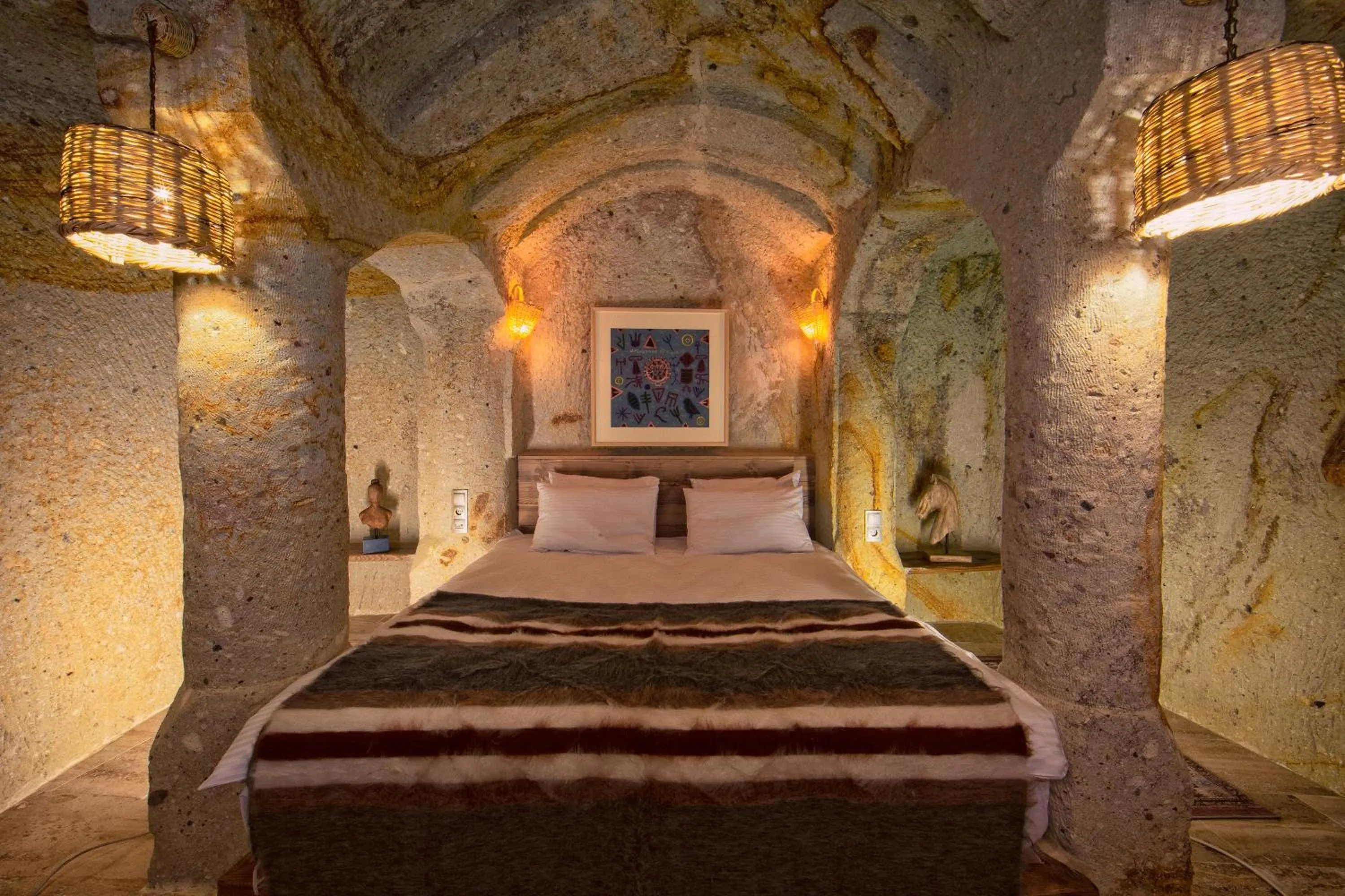 Bed in Fragman Cave Cappadocia