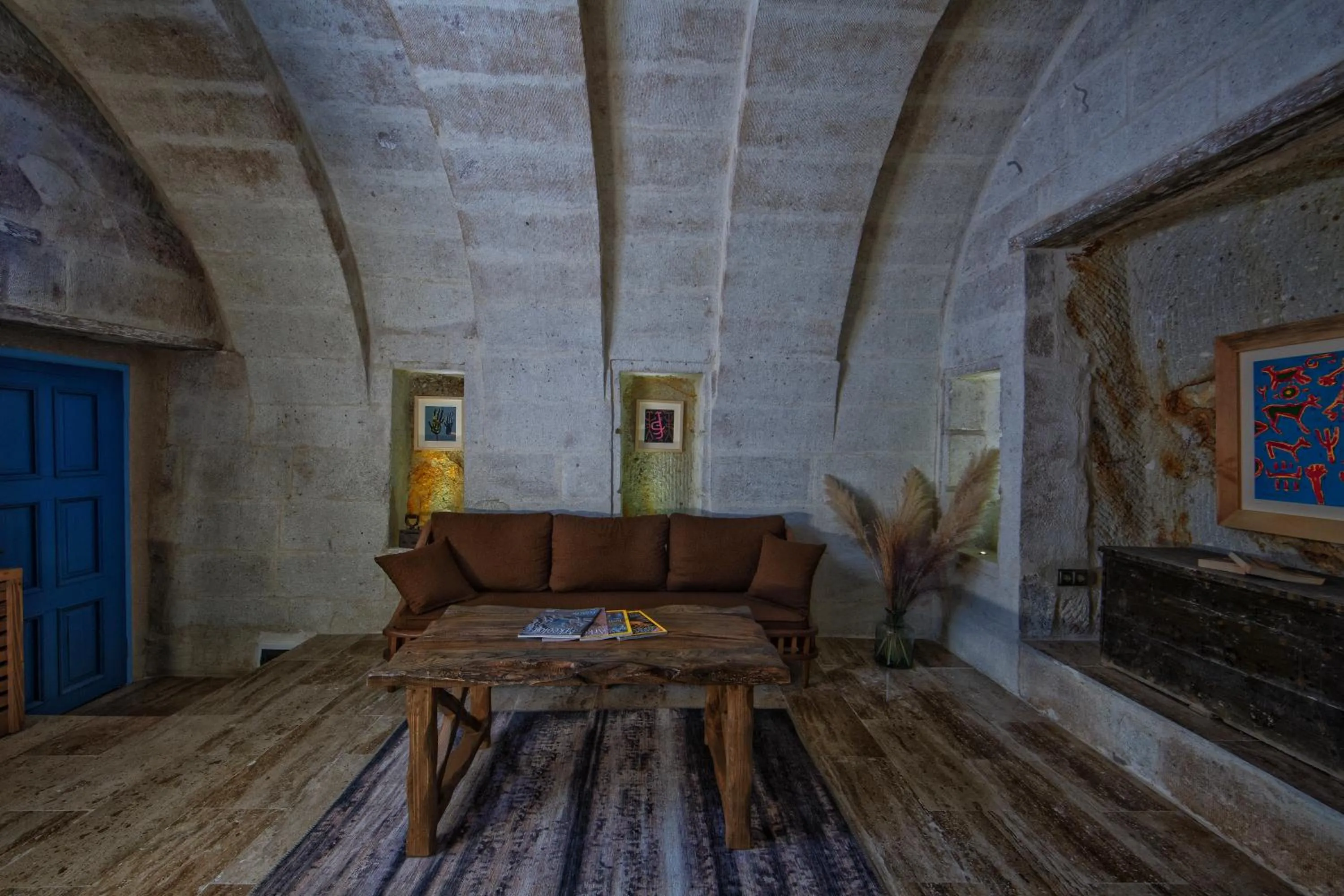 Living room in Fragman Cave Cappadocia
