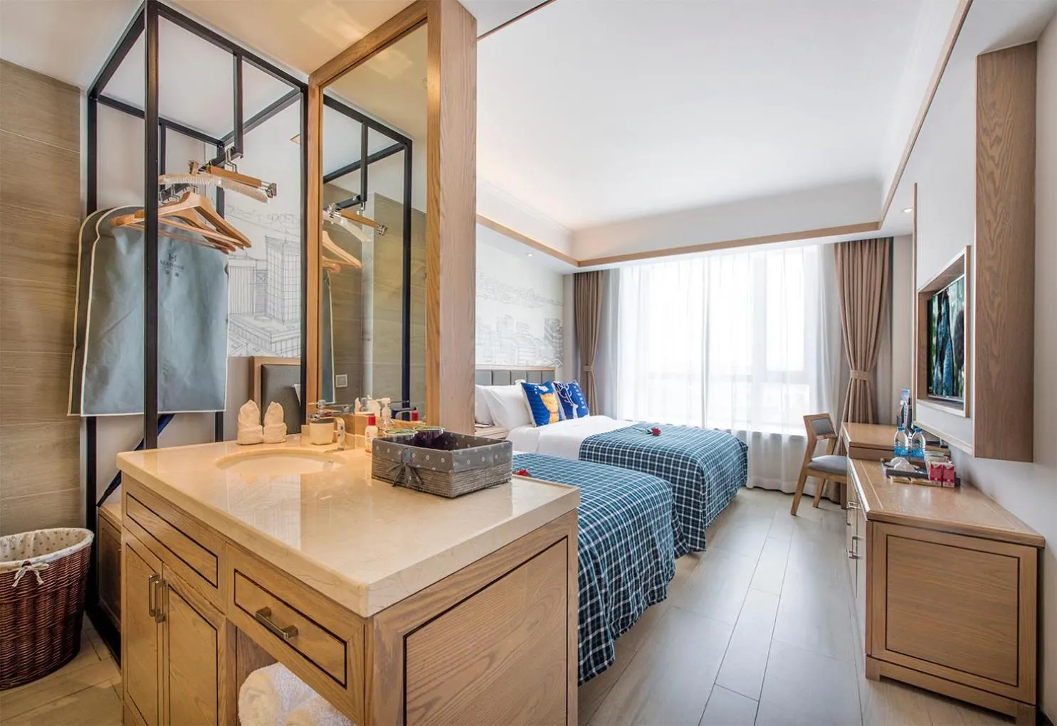 Bed in Mehood Theater Hotel, Shanghai Jinqiao