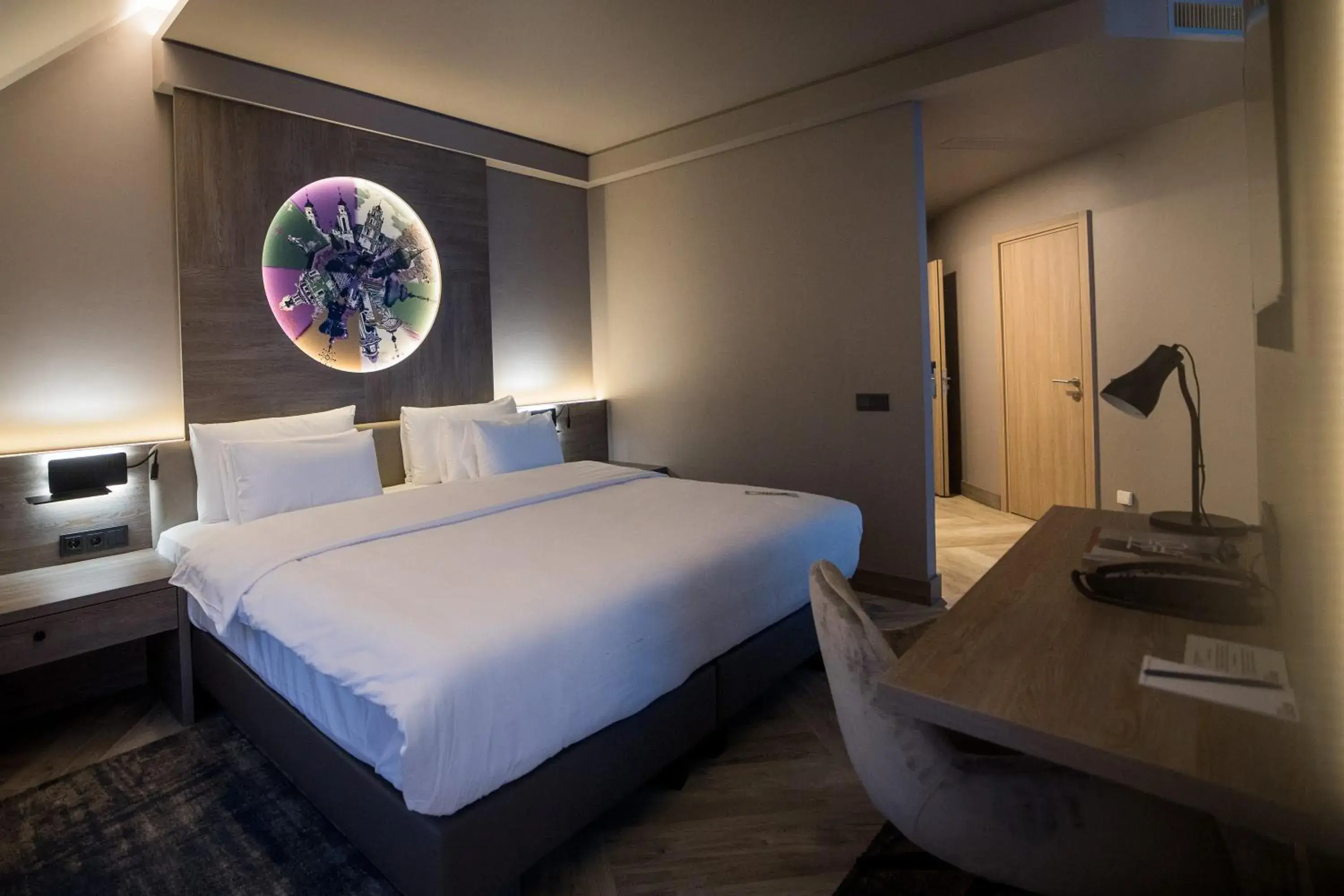 Bathroom, Bed in CONTI HOTEL VILNIUS, Conference Centre, Restaurant & Bar Bathroom, Bed in CONTI HOTEL VILNIUS, Conference Centre, Restaurant & Bar