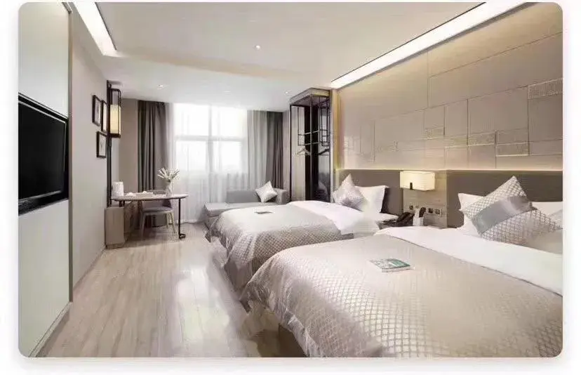 Bed in Morning Hotel, Wuhan Jinyin Lake Garden Expo Garden Yuya Yinhu City Bed in Morning Hotel, Wuhan Jinyin Lake Garden Expo Garden Yuya Yinhu City