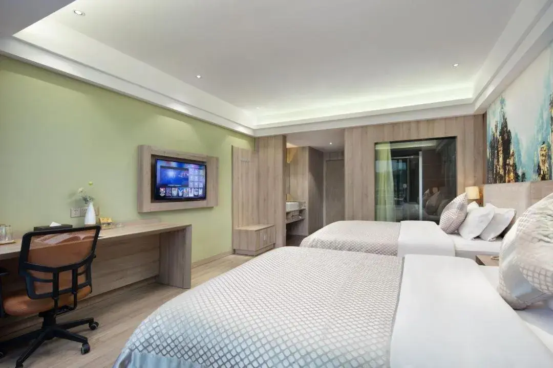 Photo of the whole room, Bed in Morninginn, Zhangjiajie Tianmen Mountain Photo of the whole room, Bed in Morninginn, Zhangjiajie Tianmen Mountain