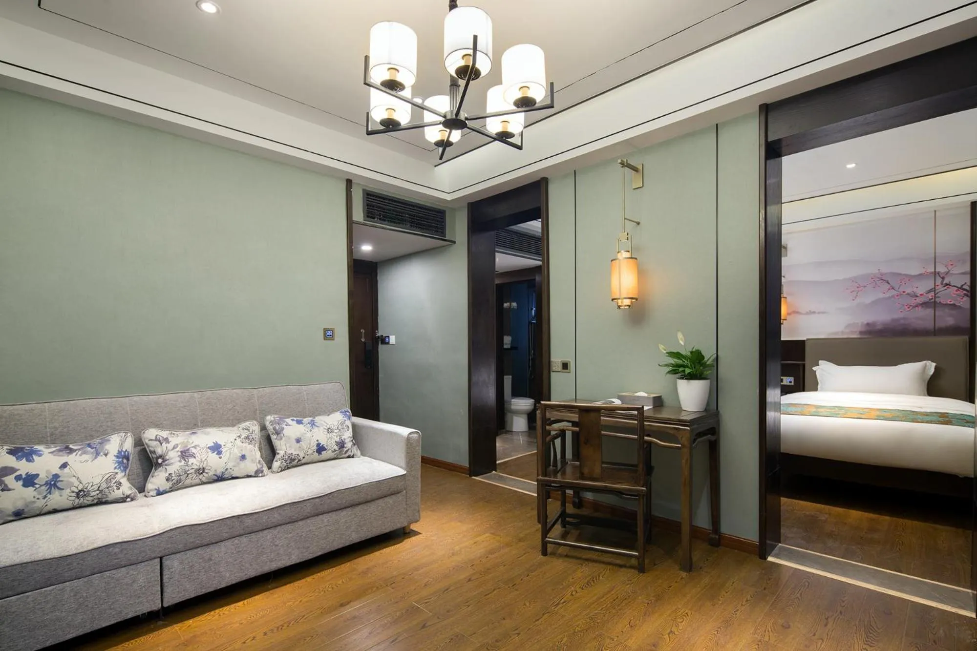 Living room, Bed in Morninginn, Phoenix Ancient City Tuojiang