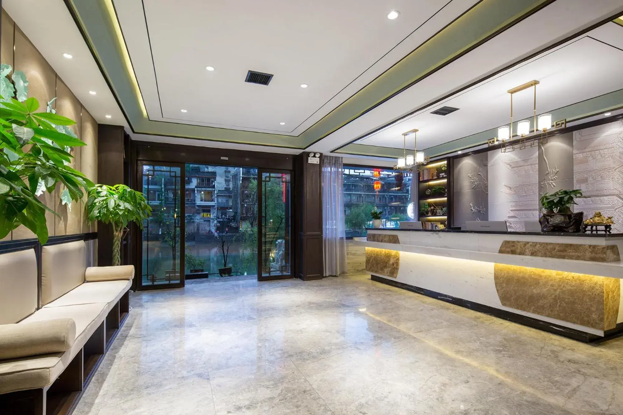 Lobby or reception in Morninginn, Phoenix Ancient City Tuojiang Lobby or reception in Morninginn, Phoenix Ancient City Tuojiang