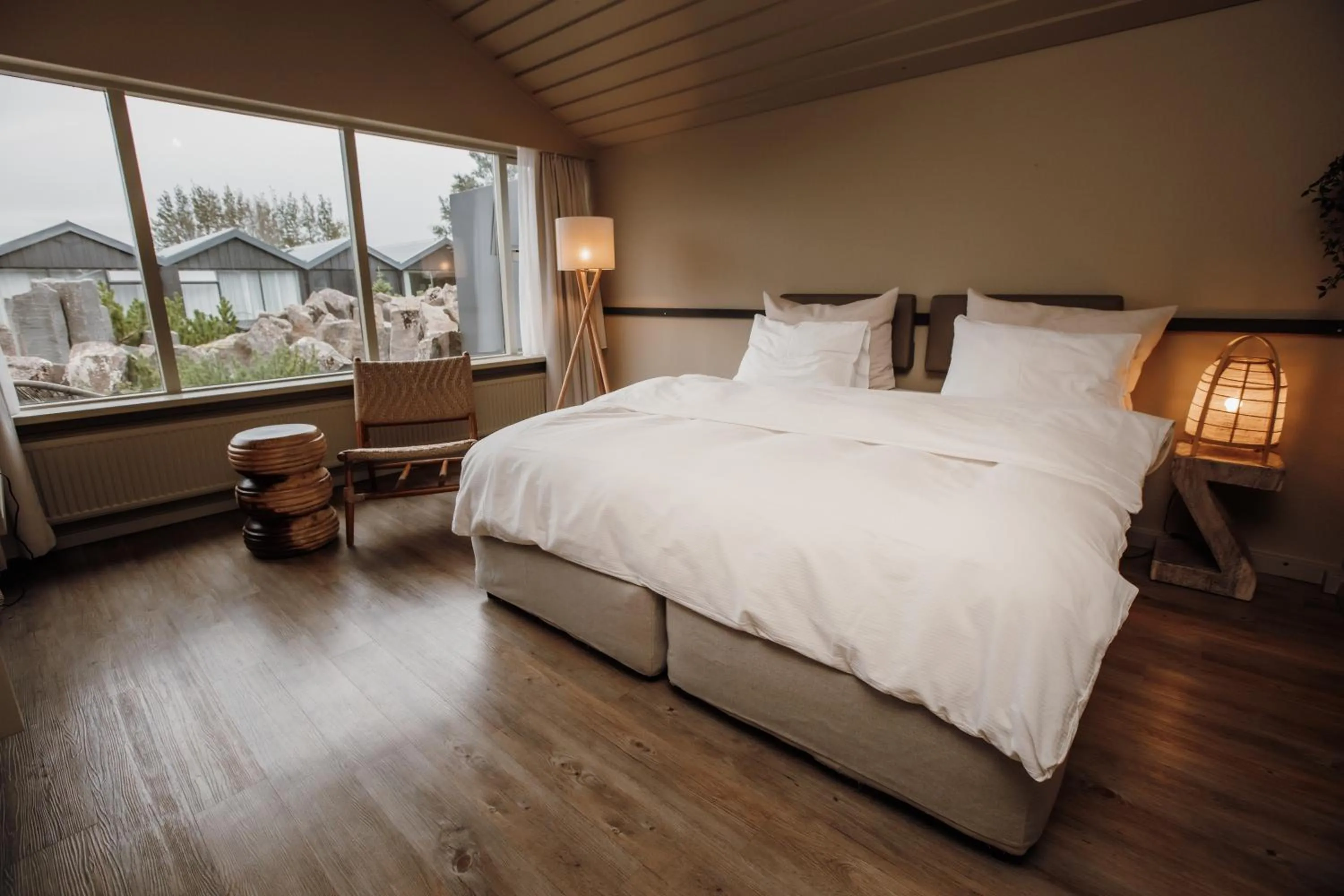 Bed in The Hill Hotel at Flúðir