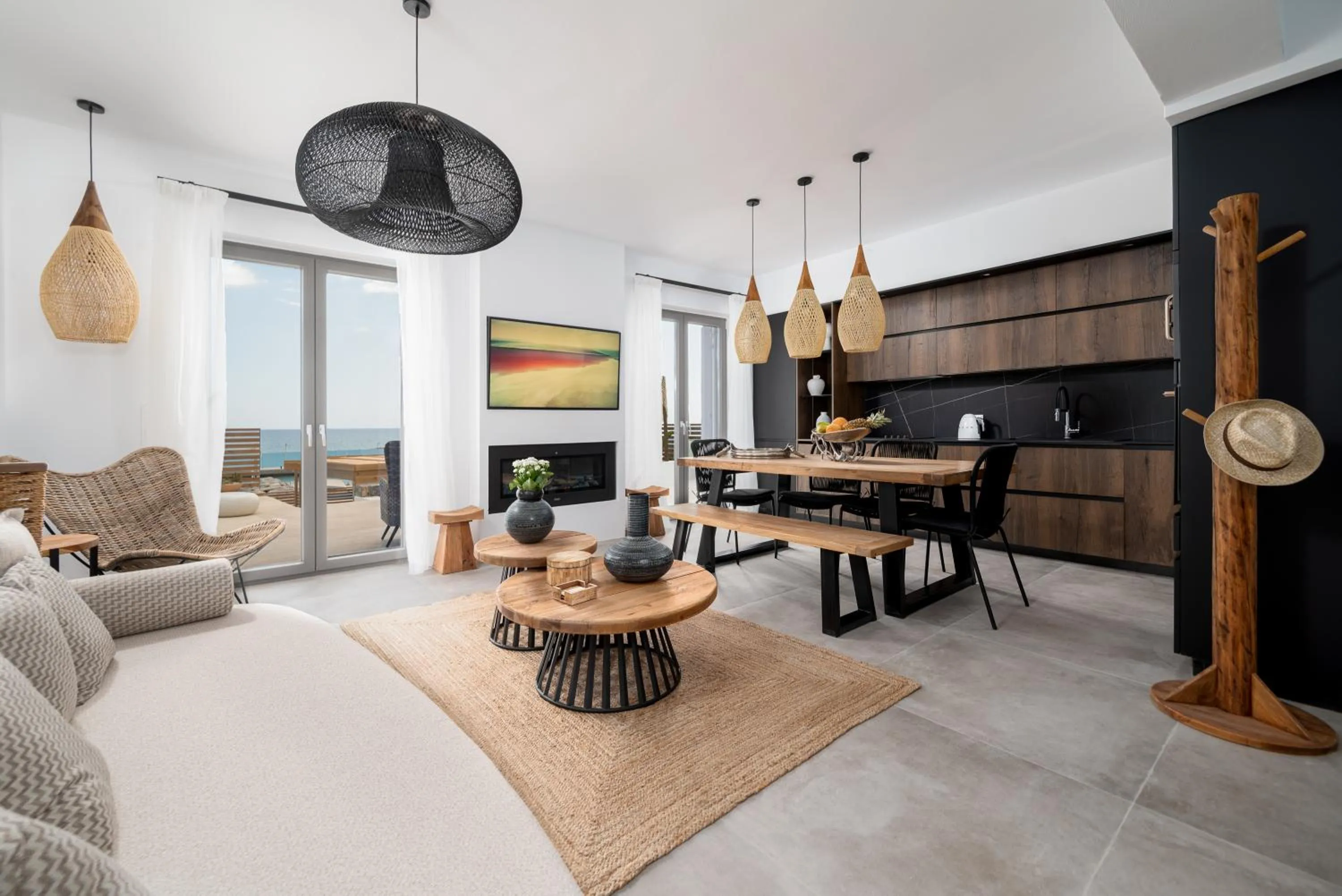 Seating area in Mnḗmē Suites & Villas