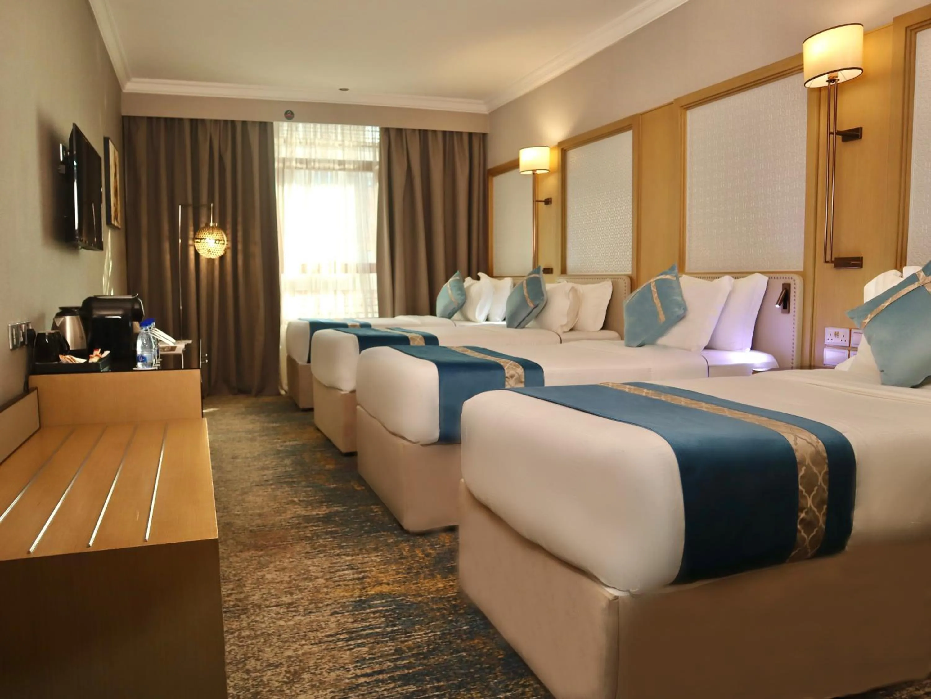 View (from property/room), Bed in Waqf Othman Bin Affan Hotel