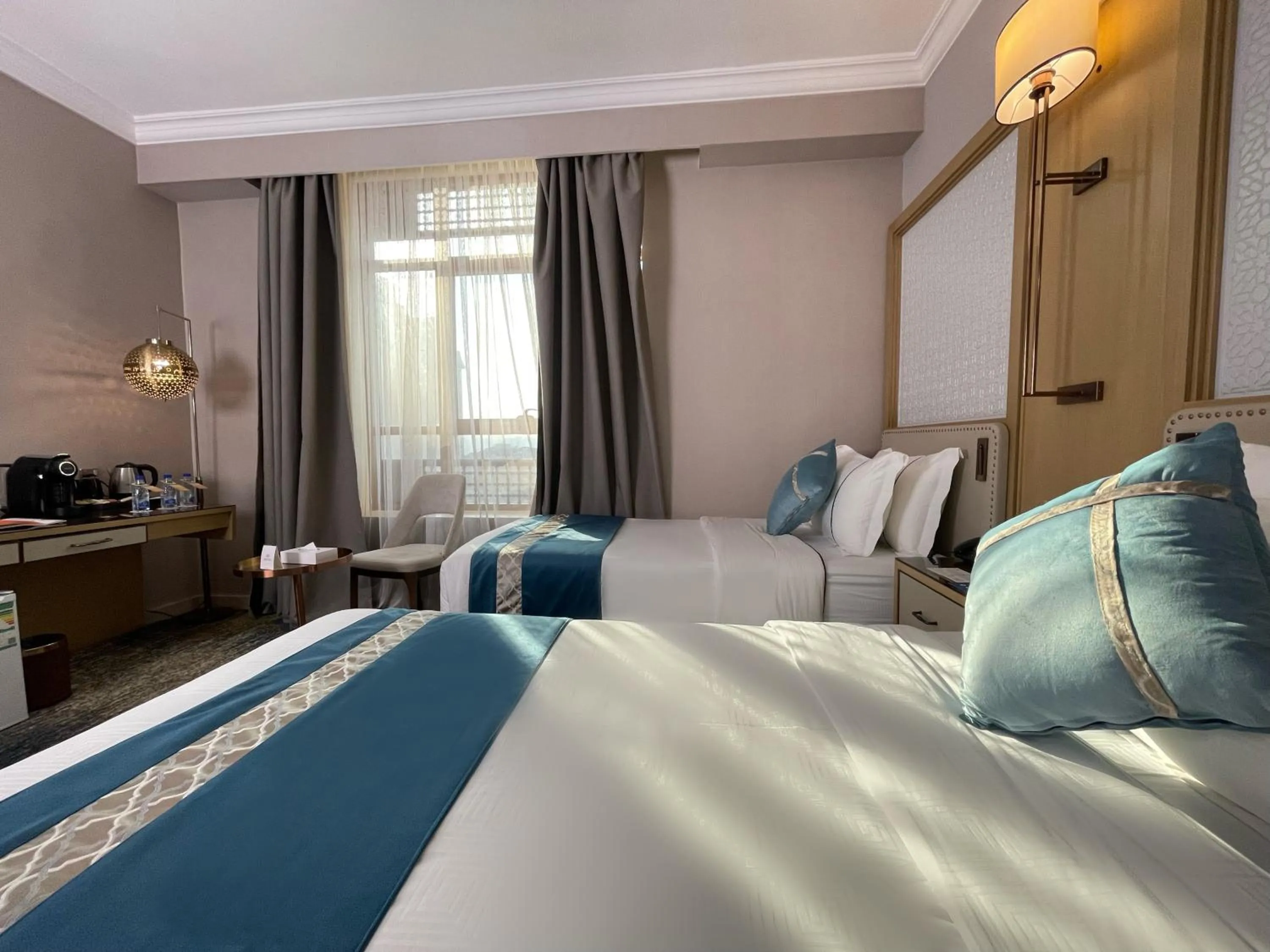 View (from property/room), Bed in Waqf Othman Bin Affan Hotel