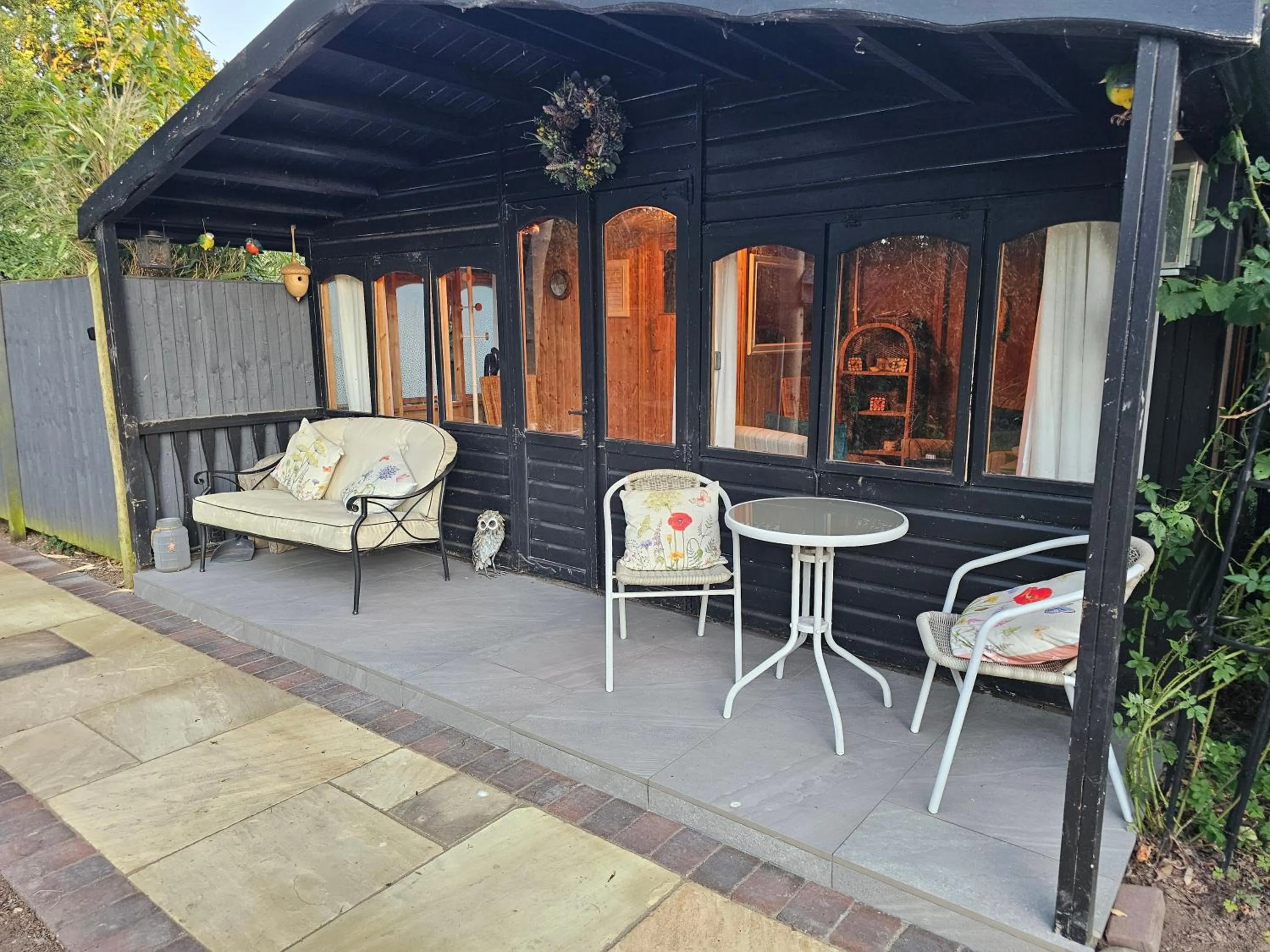 Patio in Luxury Self Catering in Colchester with Free EV point