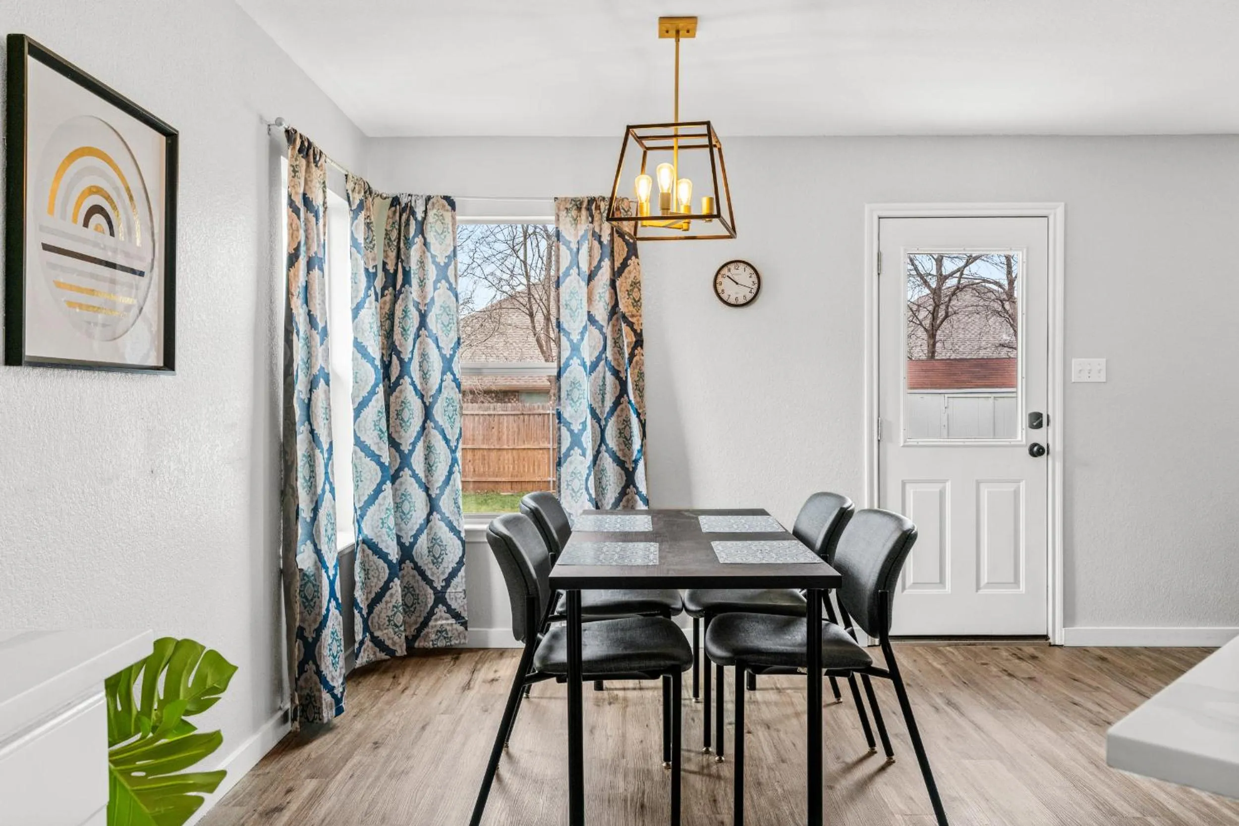 Dining area in Modern, family friendly home w garage, huge yard!