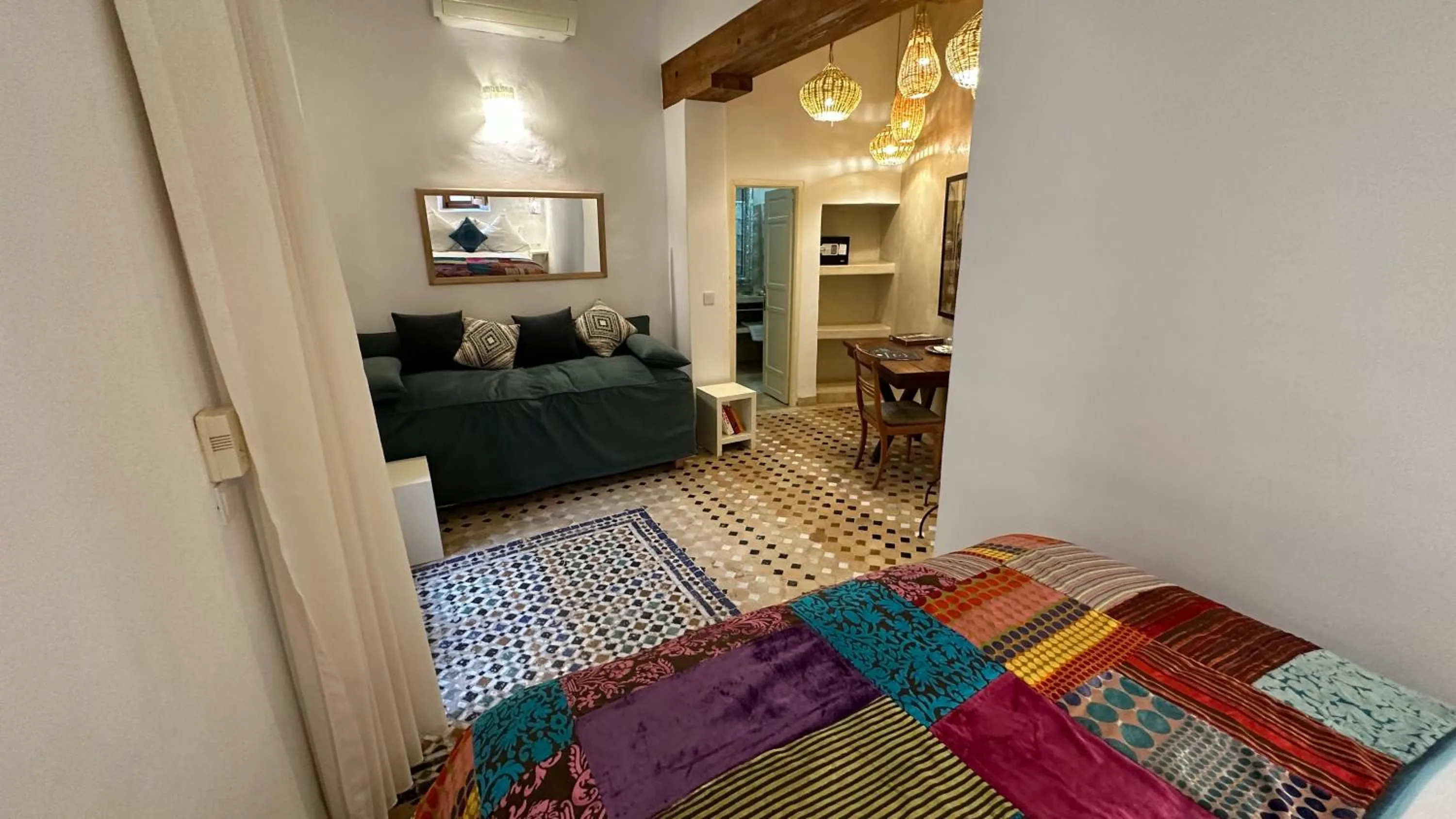 Bed in Riad Laaroussa