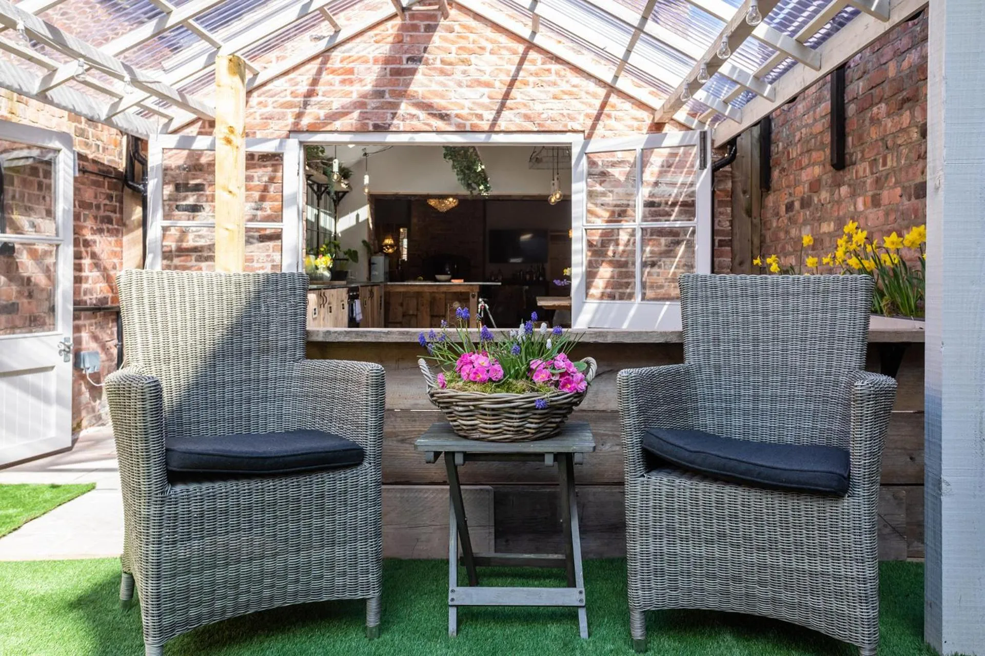 Patio in The Walled Garden at Cheshire Boutique Bathhouse