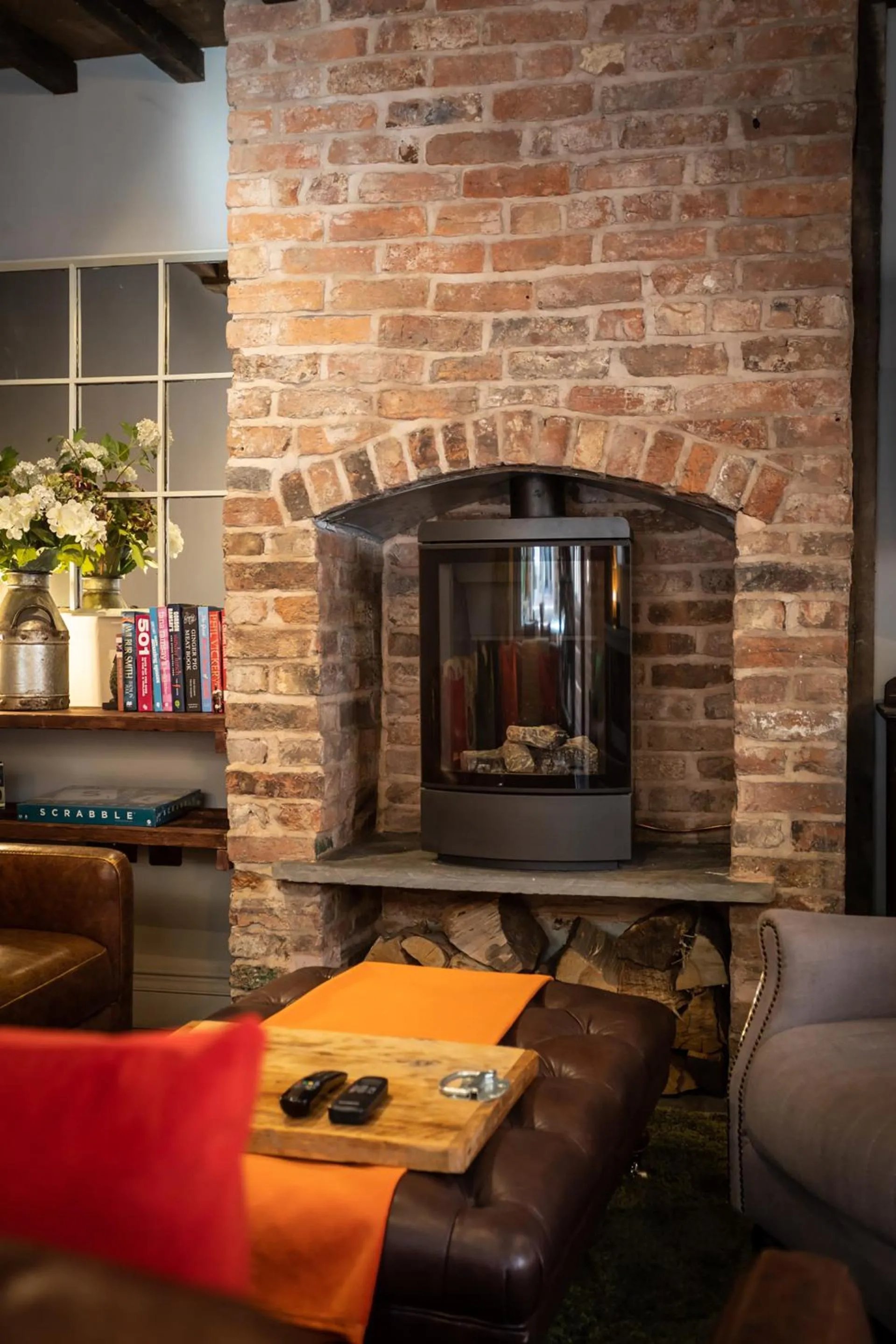 Living room in The Walled Garden at Cheshire Boutique Bathhouse