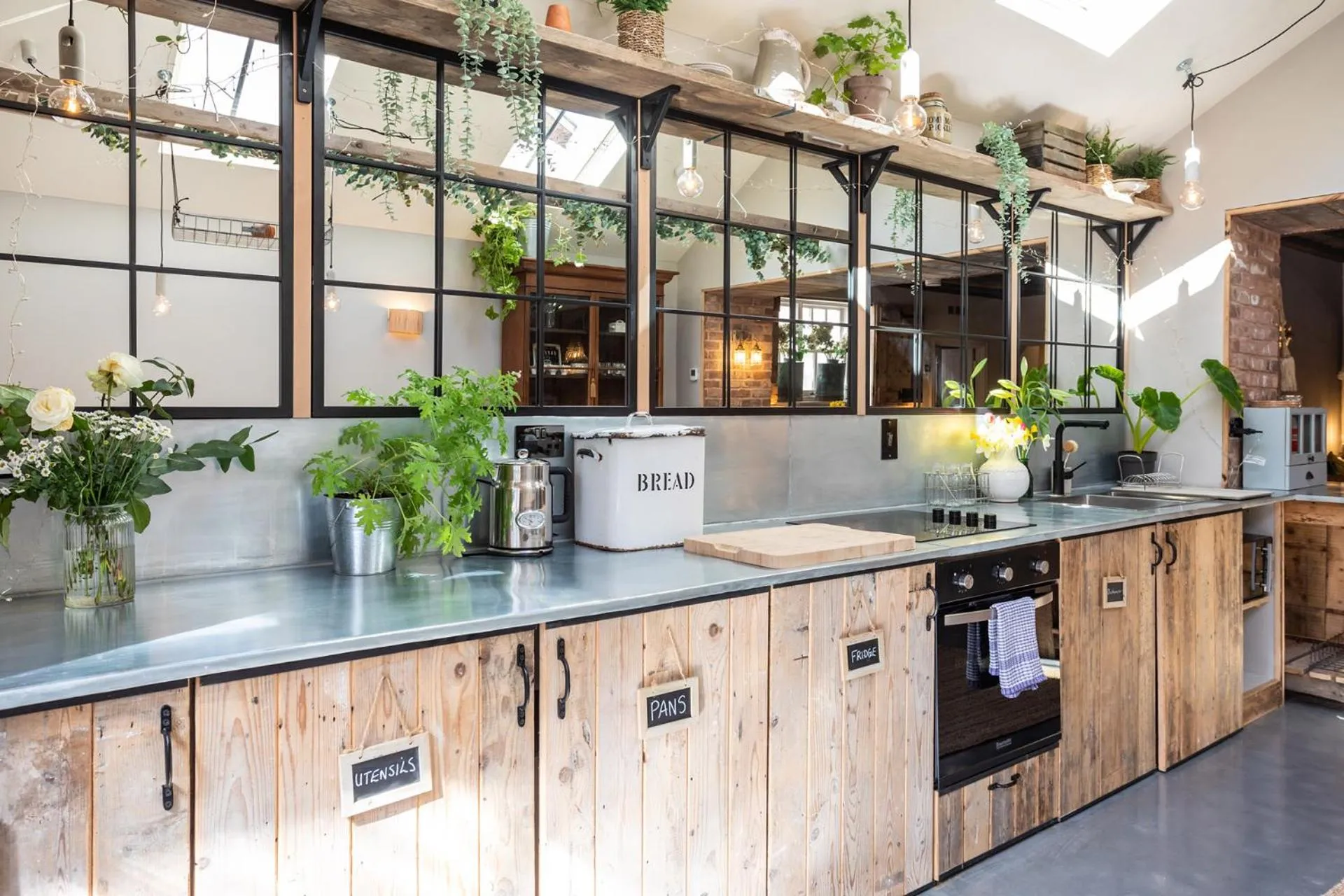 Kitchen or kitchenette in The Walled Garden at Cheshire Boutique Bathhouse