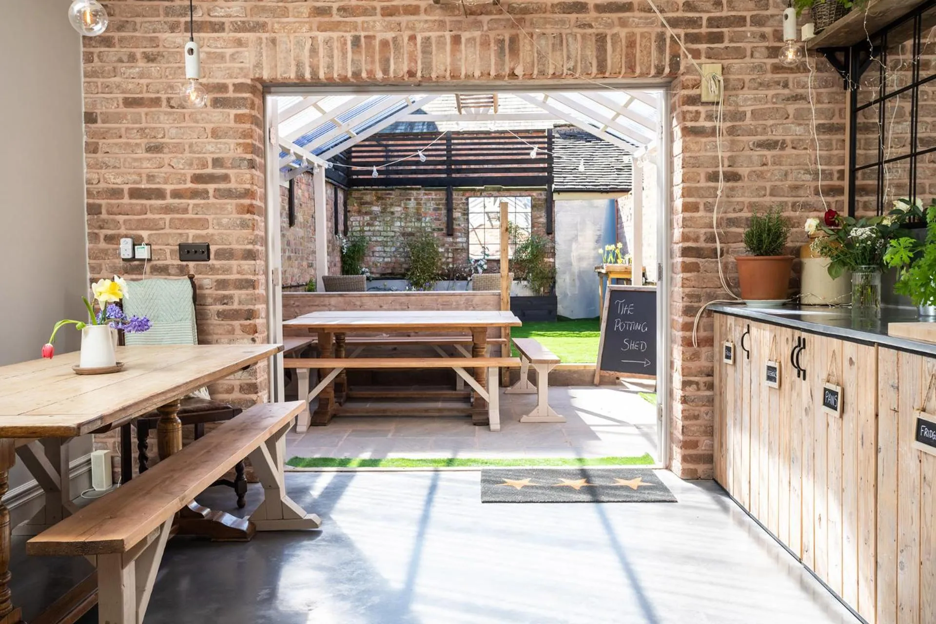 Patio in The Walled Garden at Cheshire Boutique Bathhouse