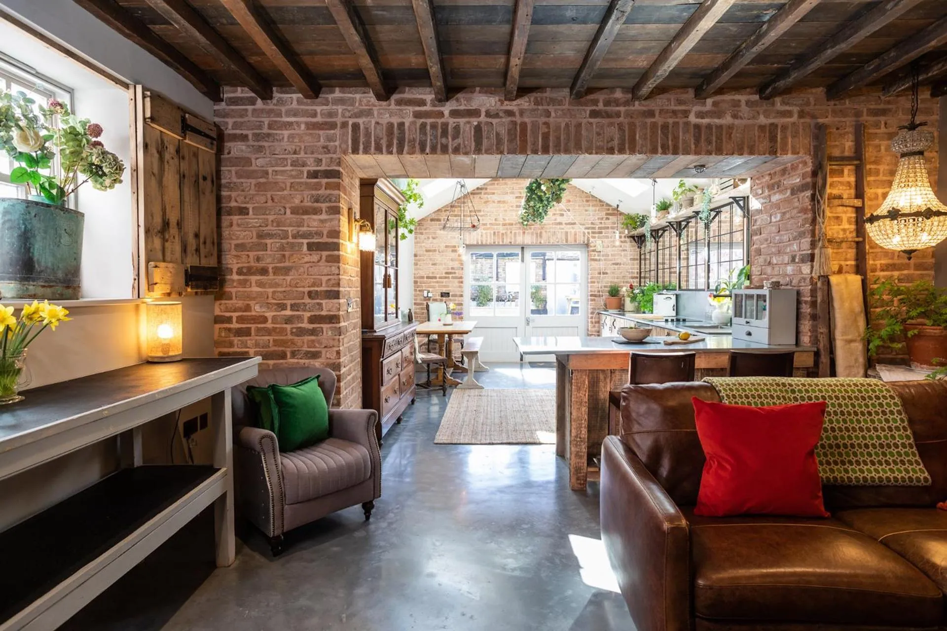 Living room in The Walled Garden at Cheshire Boutique Bathhouse