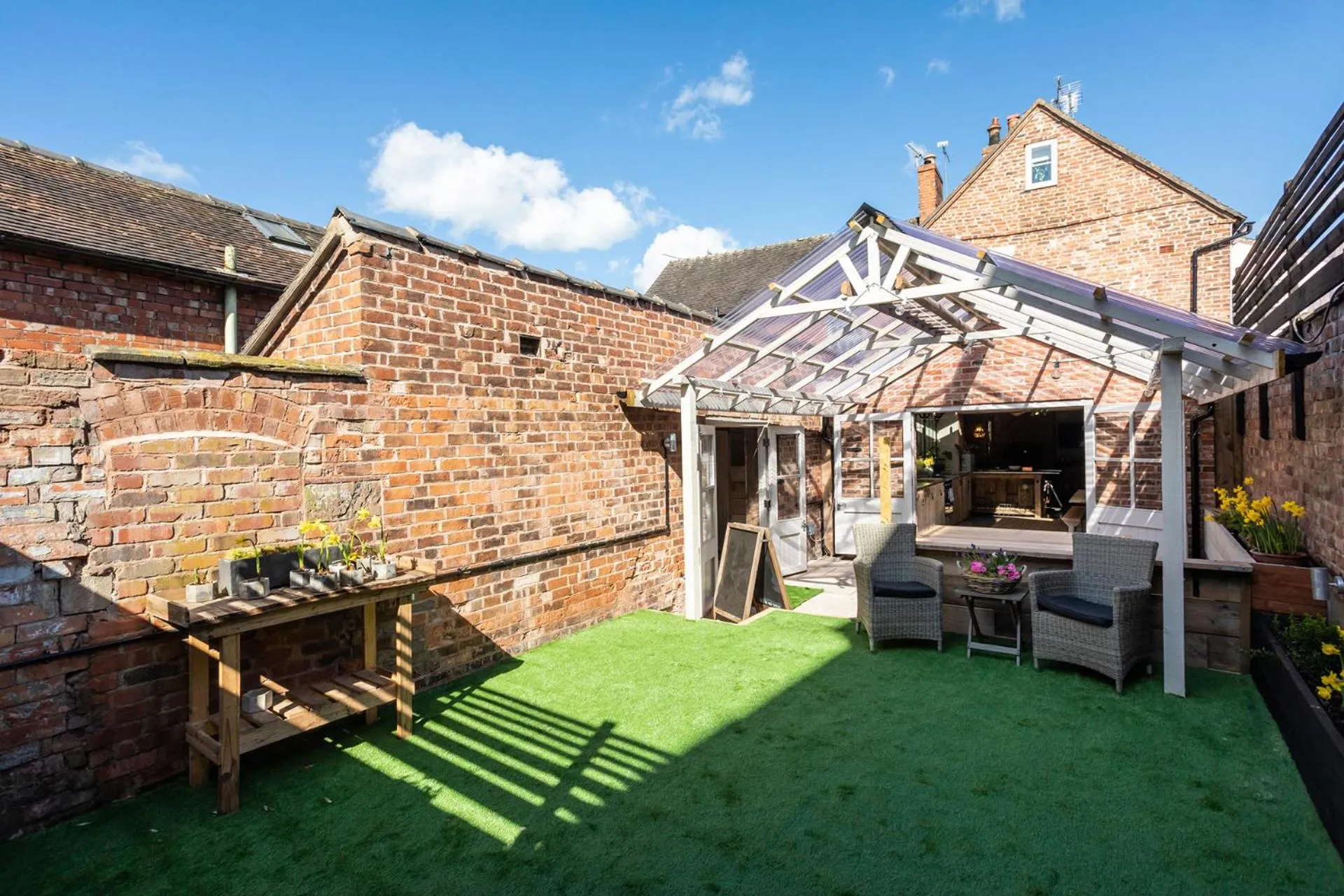 Patio in The Walled Garden at Cheshire Boutique Bathhouse