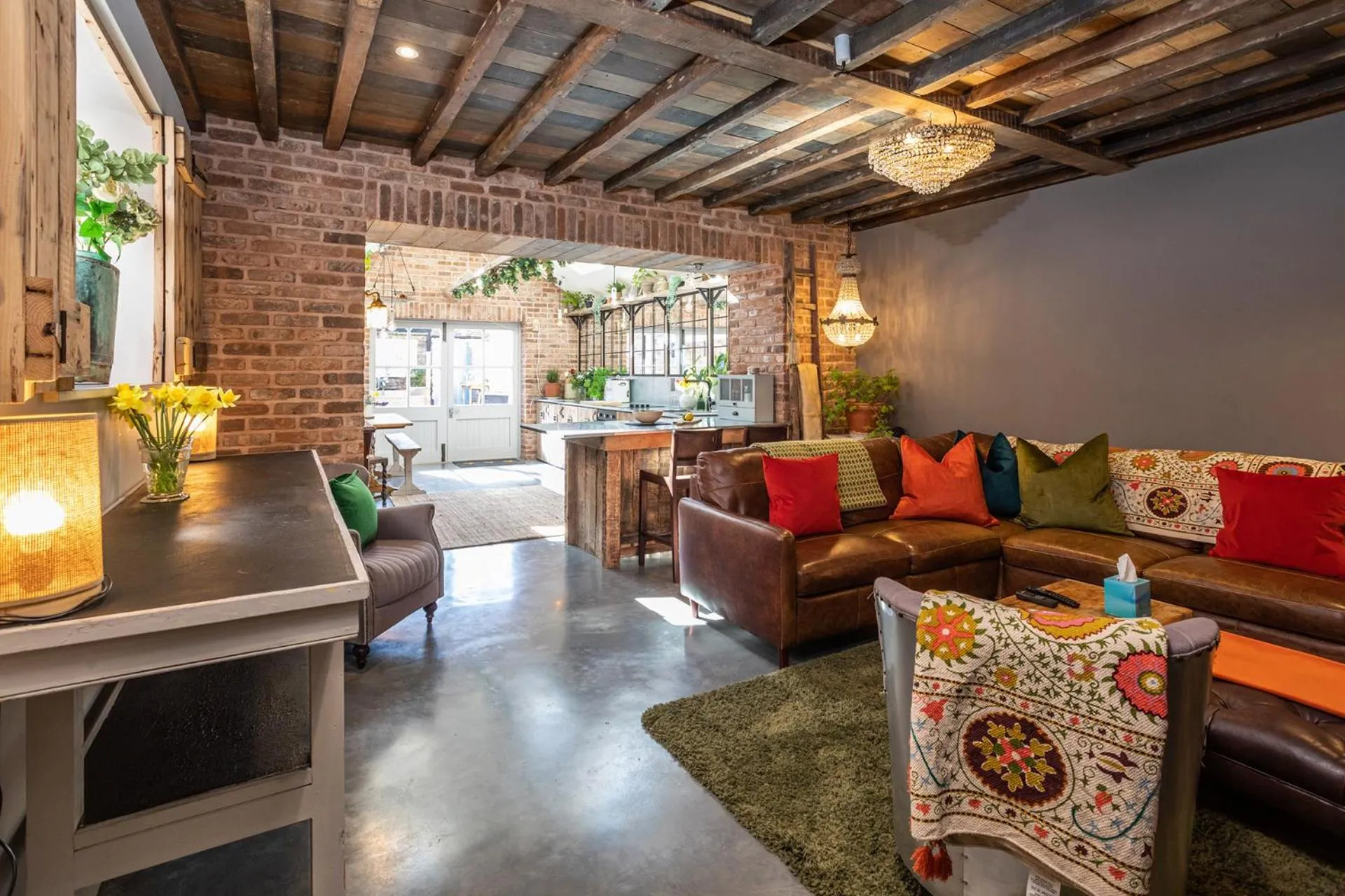 Living room in The Walled Garden at Cheshire Boutique Bathhouse