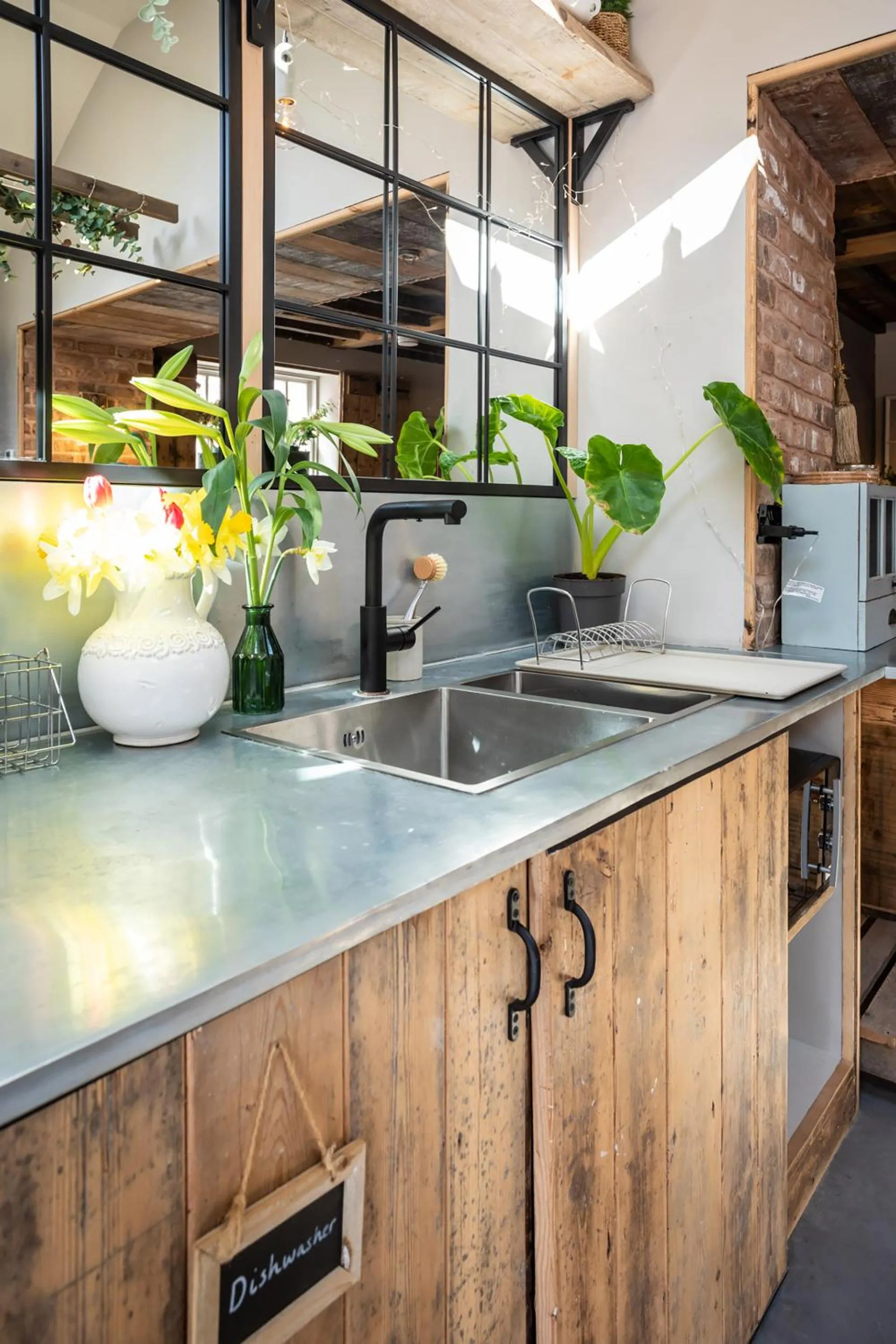 Kitchen or kitchenette in The Walled Garden at Cheshire Boutique Bathhouse