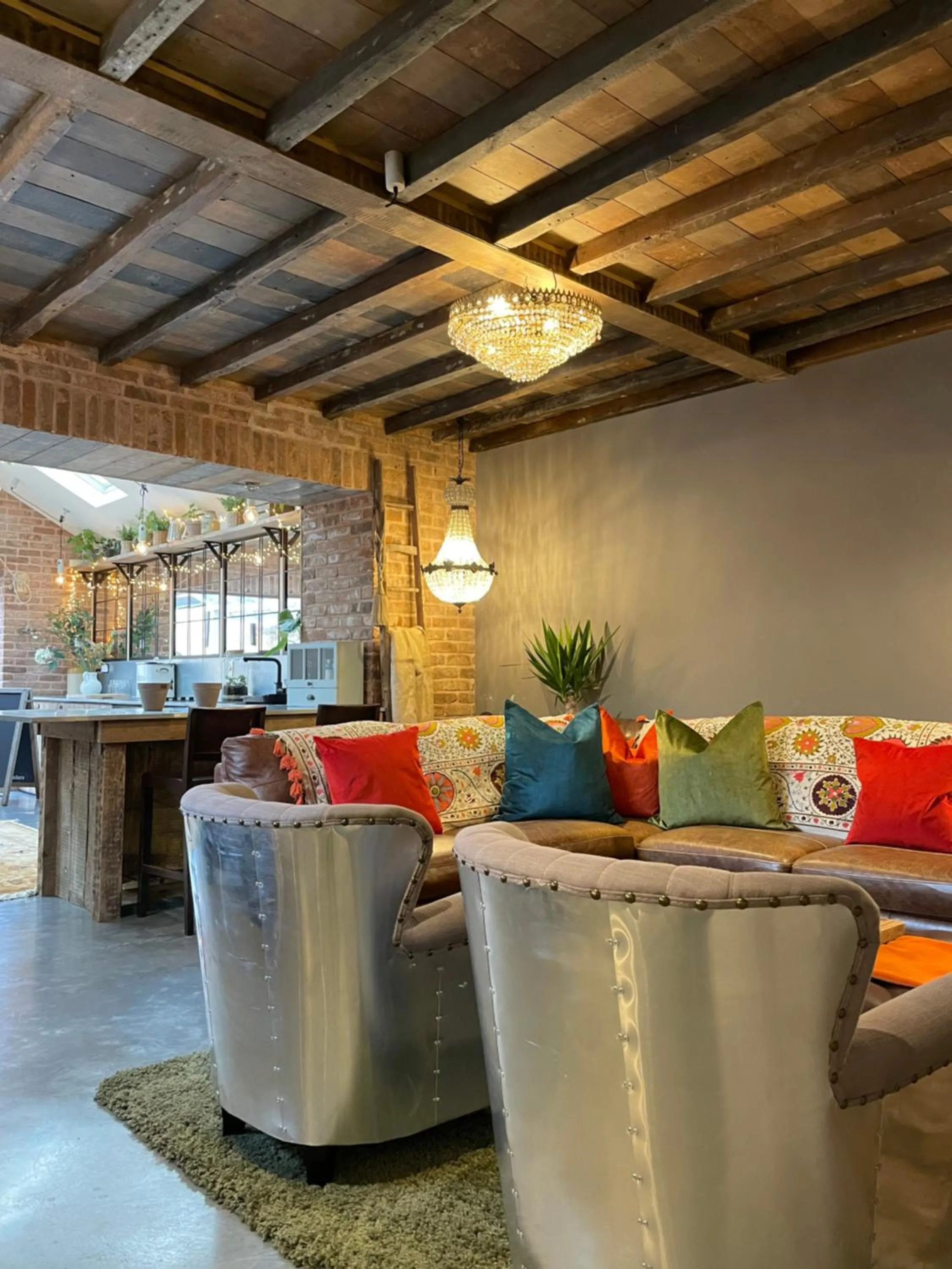 Living room in The Walled Garden at Cheshire Boutique Bathhouse