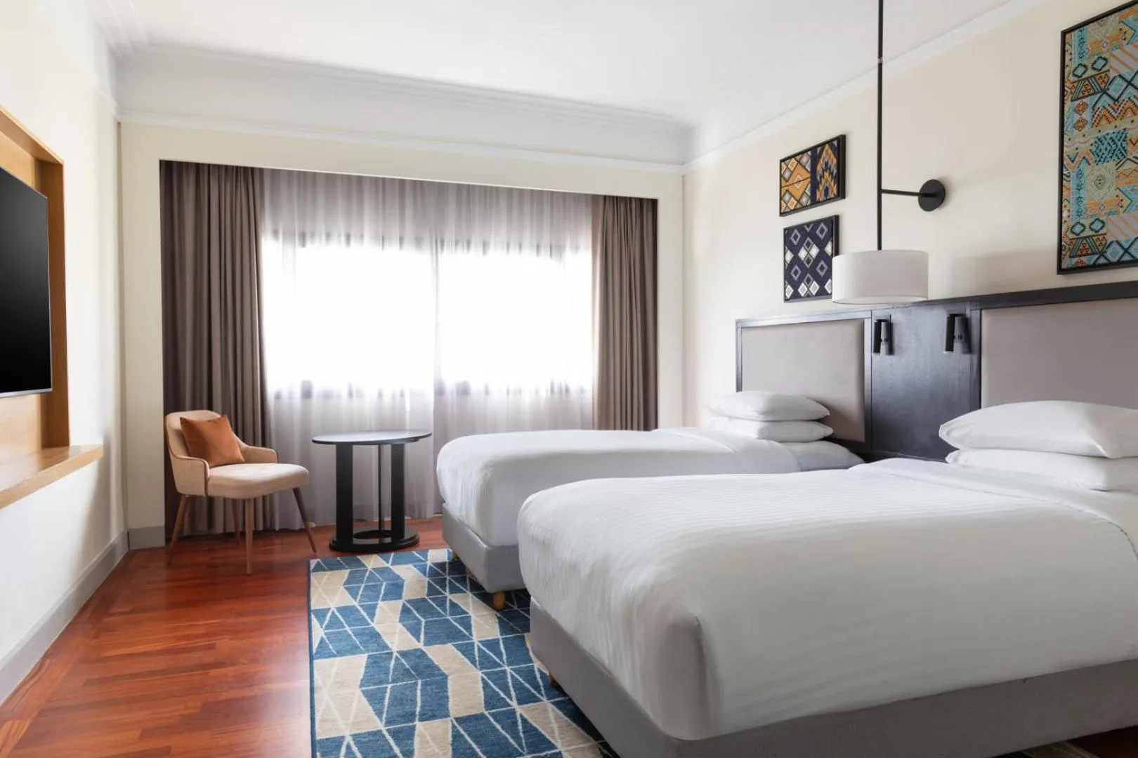 Bed in Casablanca Marriott Hotel