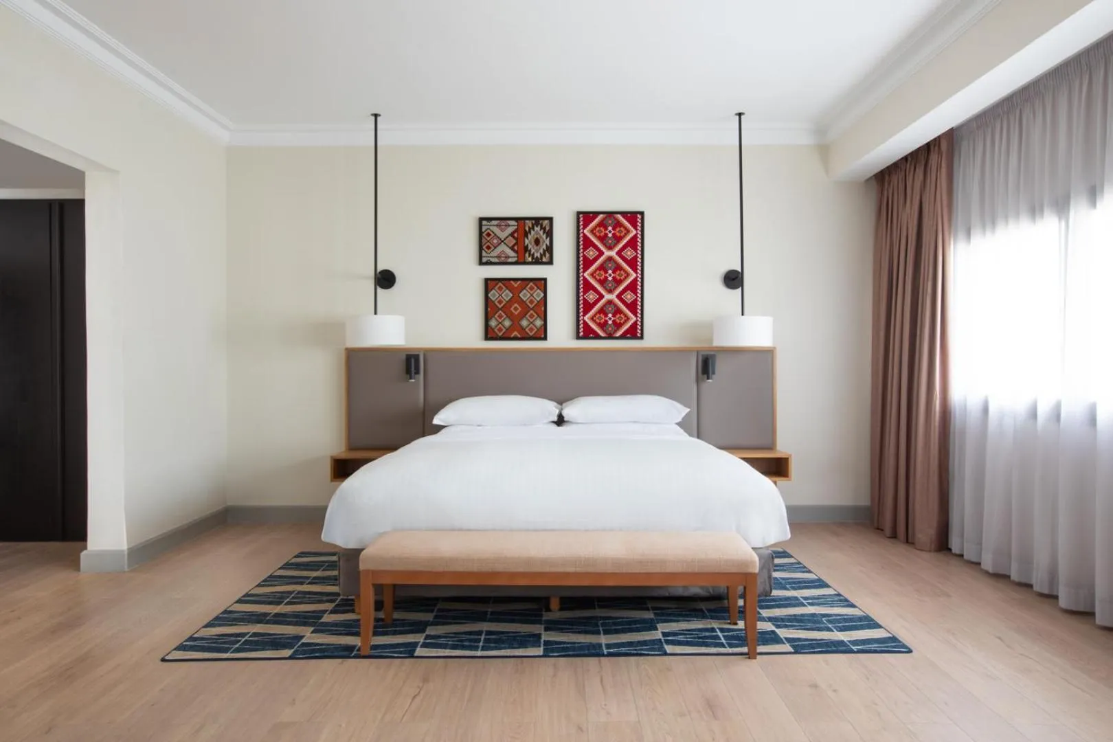 Bed in Casablanca Marriott Hotel