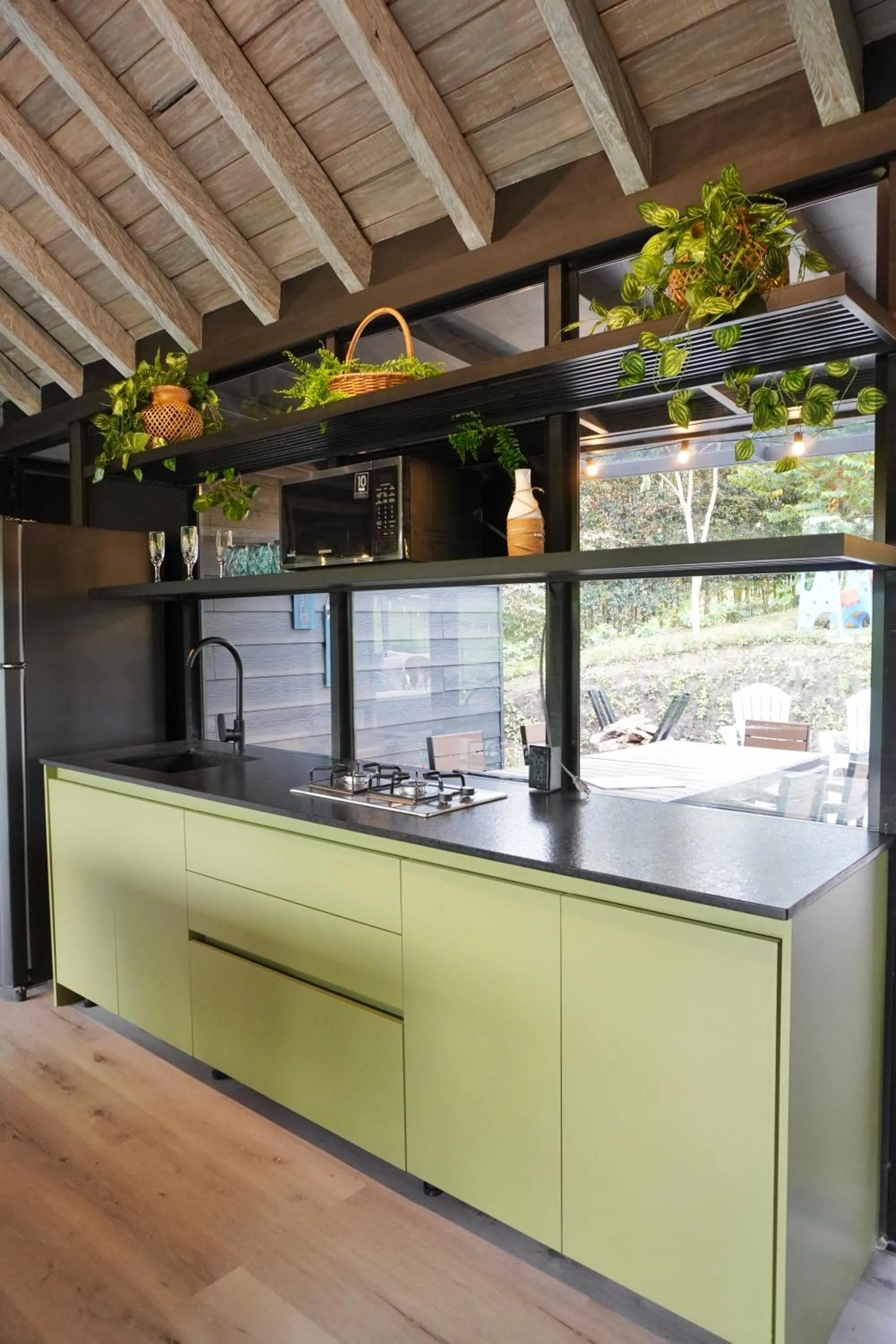 Kitchen or kitchenette in Cumbres Luxury Glamping