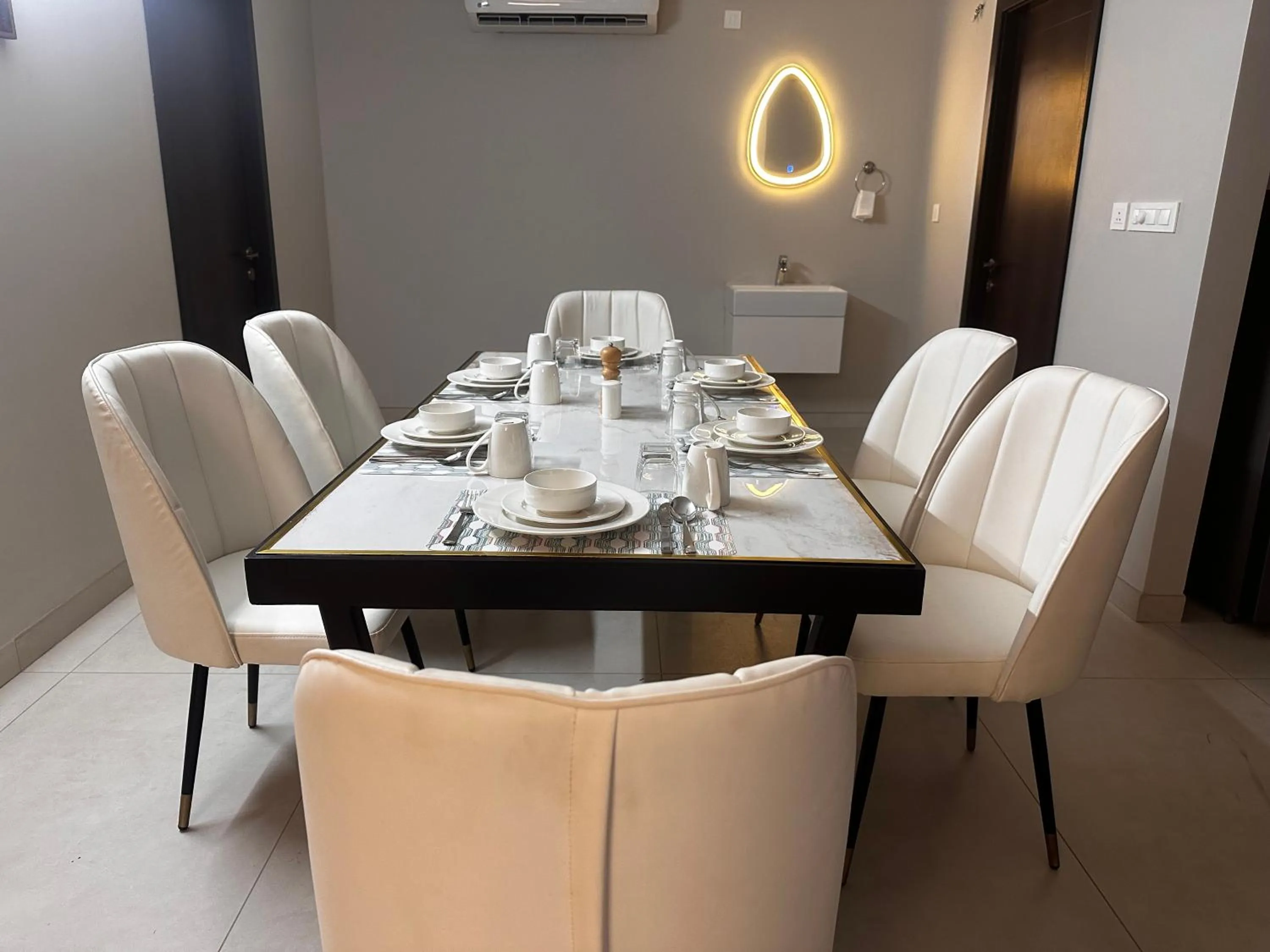 Dining area in Celesto Luxury Residences by Chakola’s Hospitality