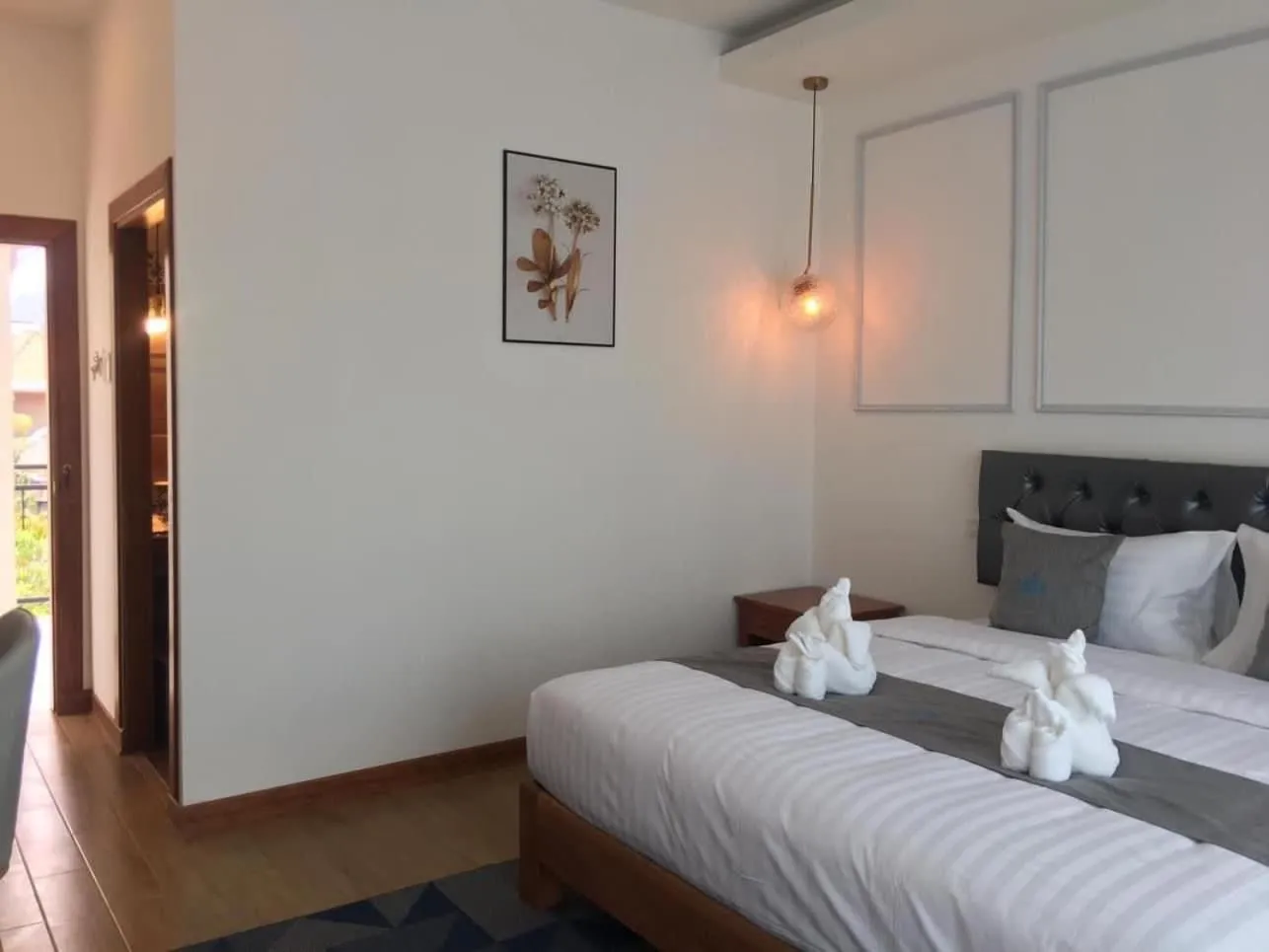 Bed in VangVieng Crystal Boutique Hotel