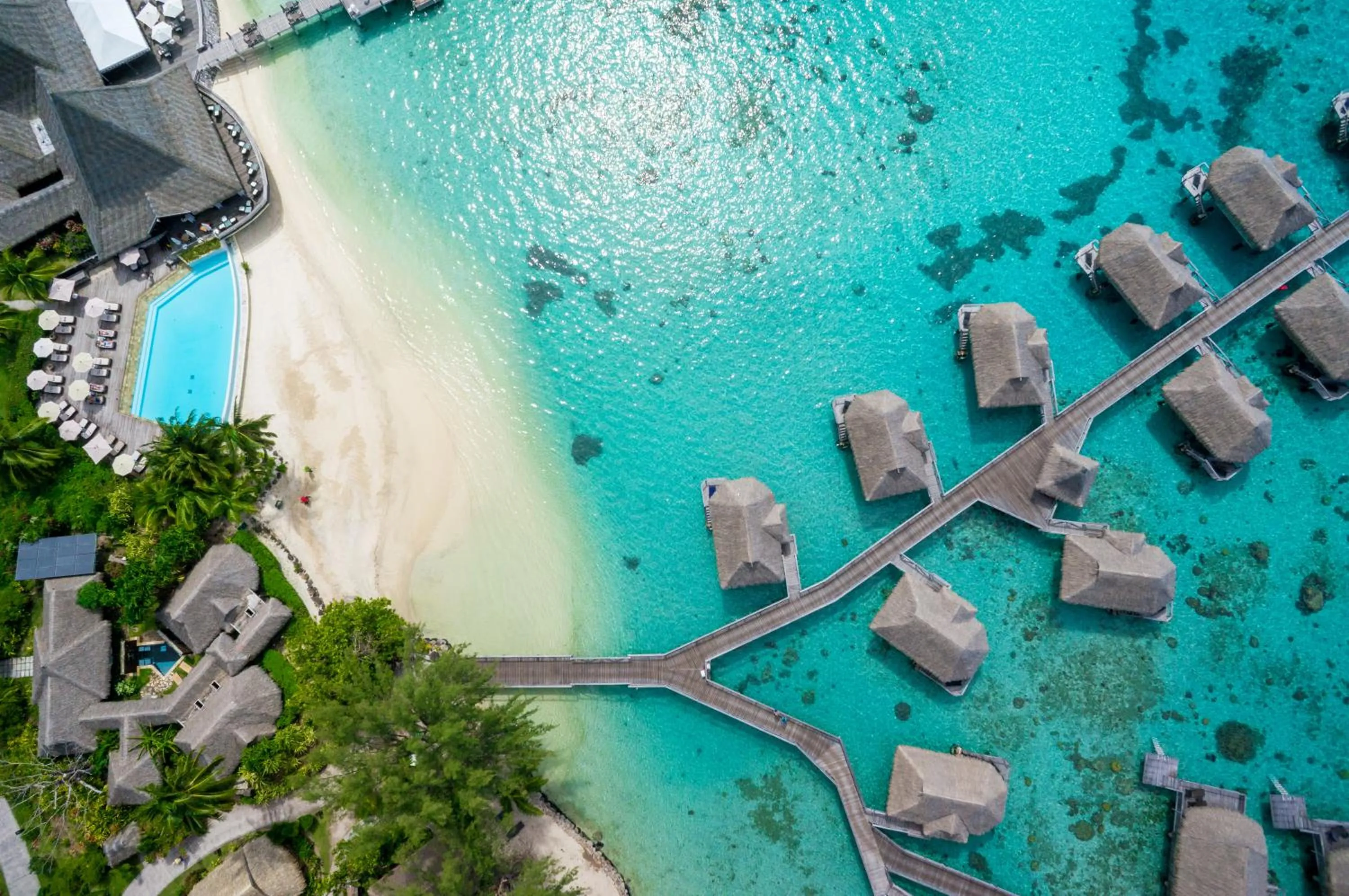 Pool view in Sofitel Kia Ora Moorea Beach Resort