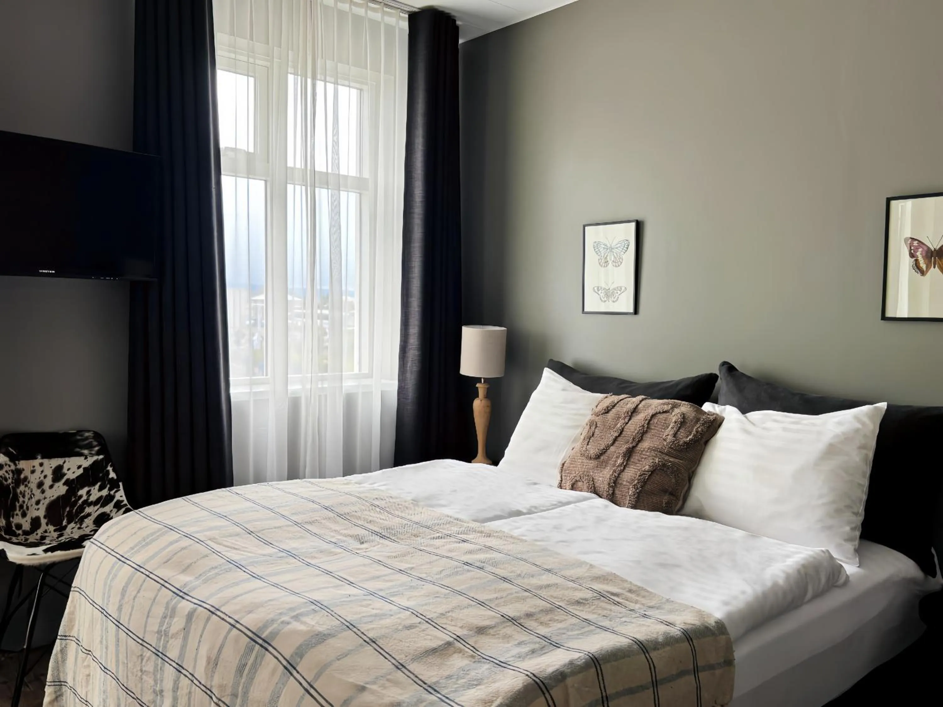 Bed in Hotel Leifur Eiriksson