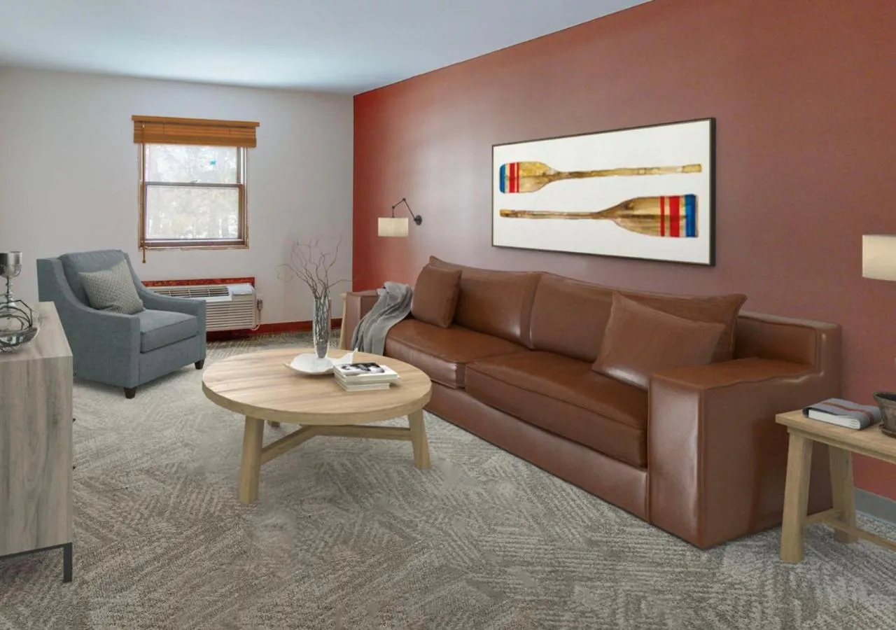 Seating area in Lodge at Schroon Lake