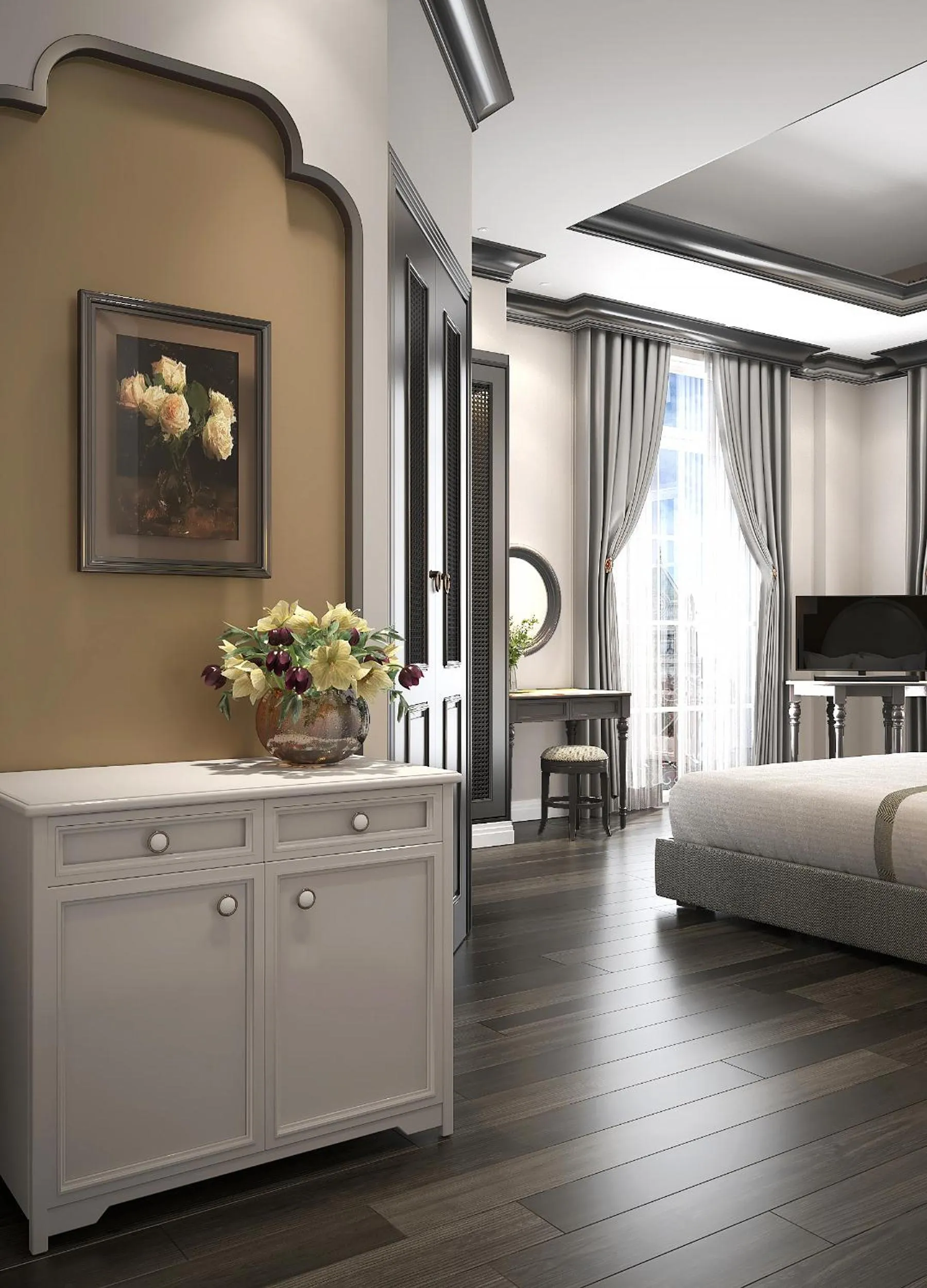 Bed in Le Bonheur Hotel