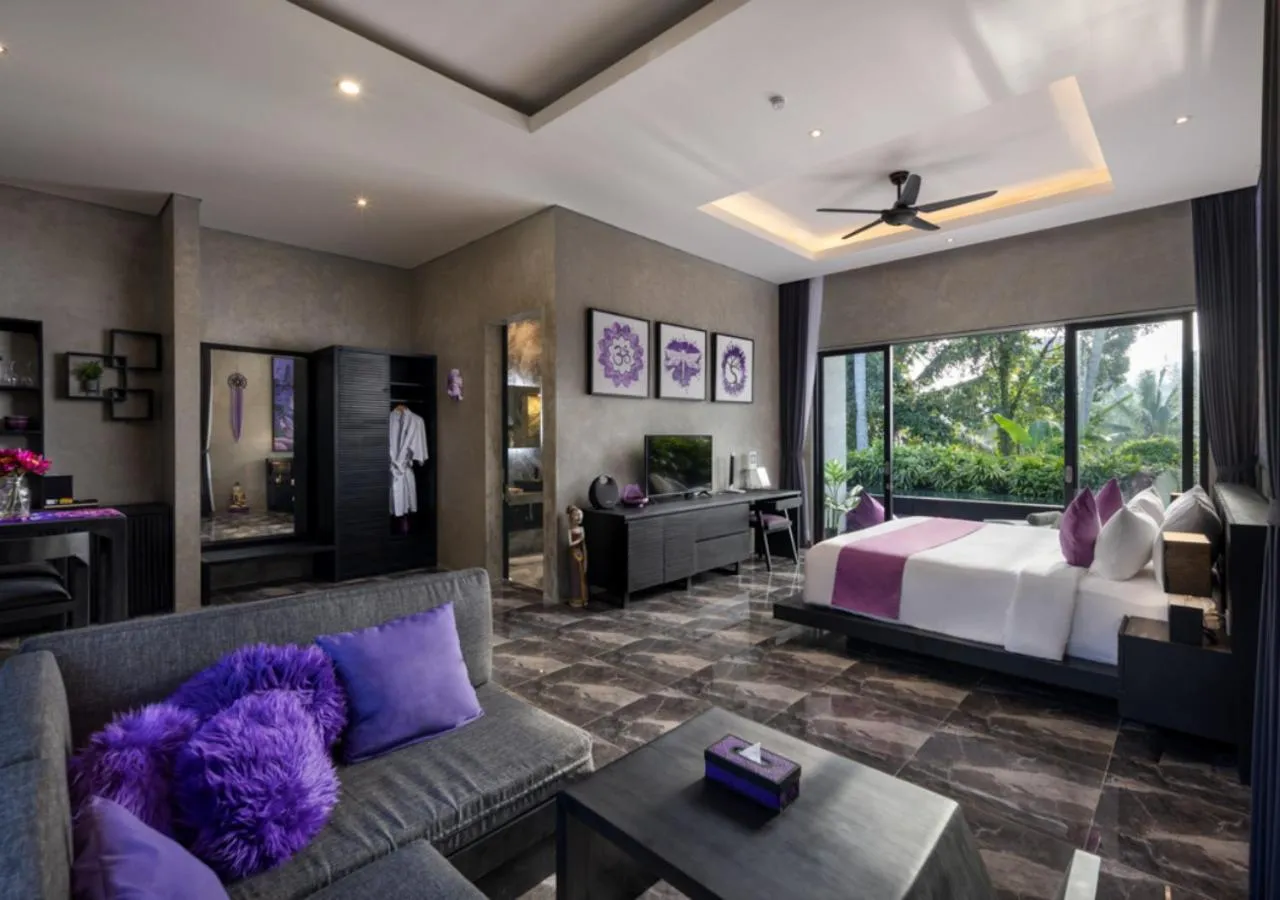 Communal lounge/ TV room, Bed in Capung Asri Eco Luxury Resort with Private Pool Villas