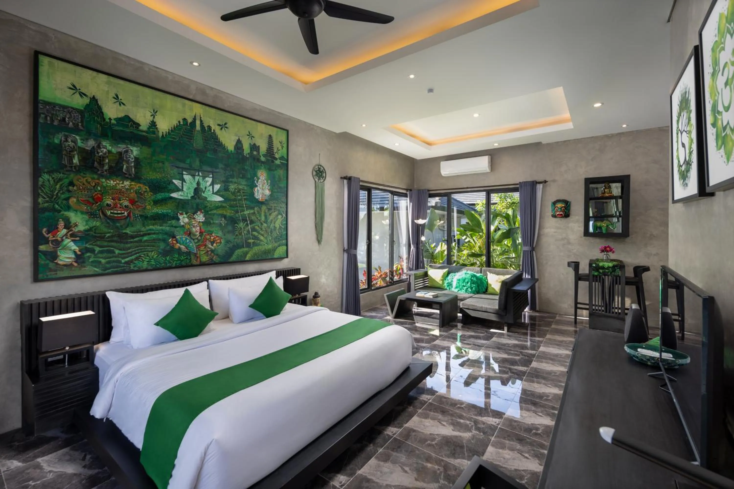 Bed in Capung Asri Eco Luxury Resort with Private Pool Villas