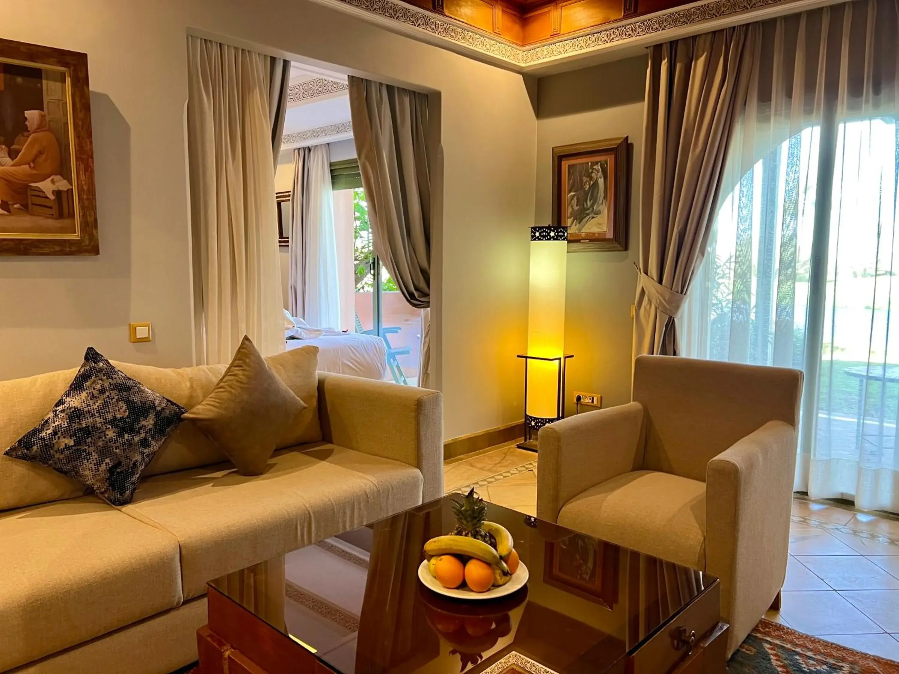 Living room, Seating Area in Pavillon du Golf -Palmeraie suites