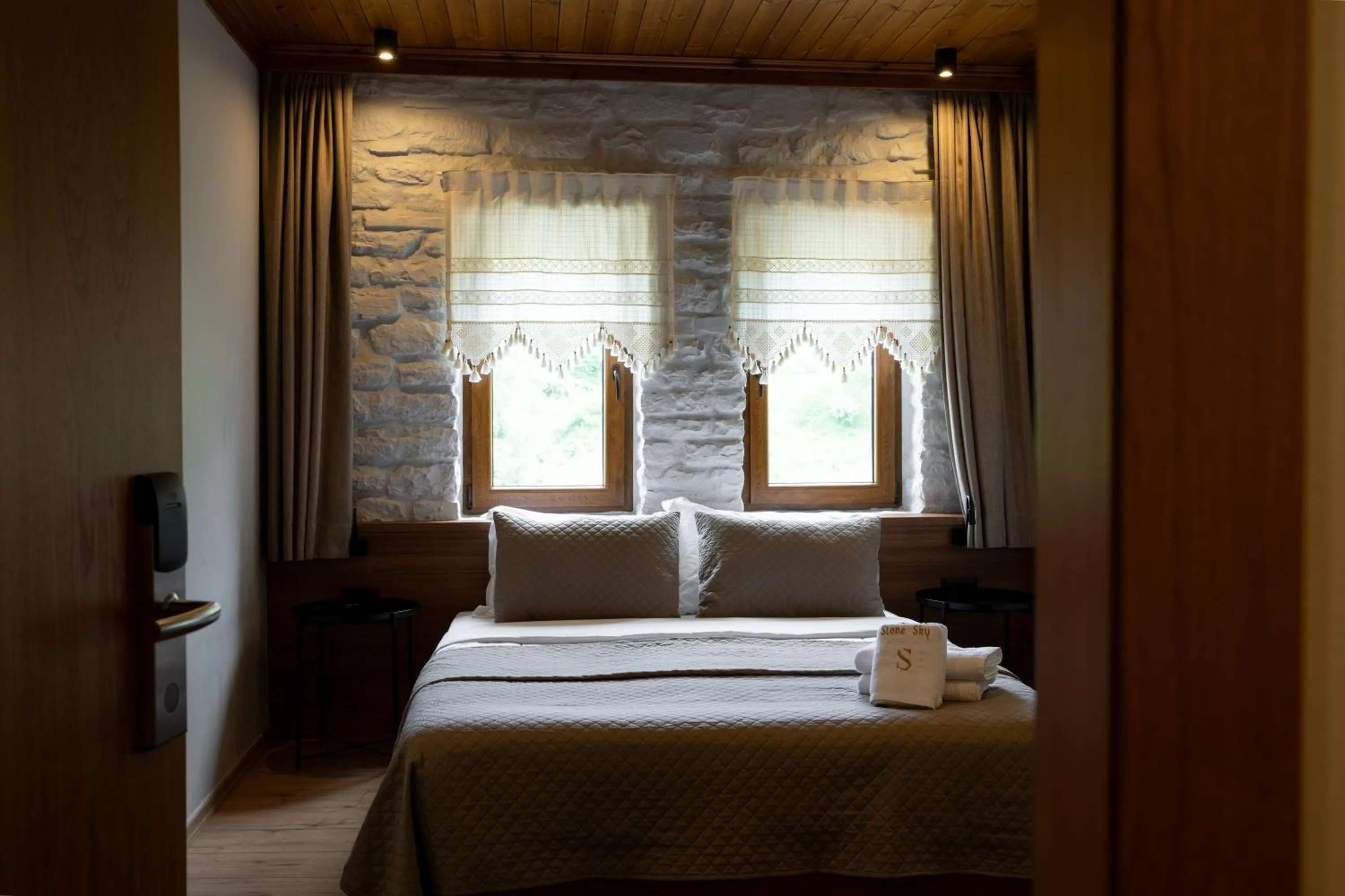 Bed in The Stone Sky Hotel