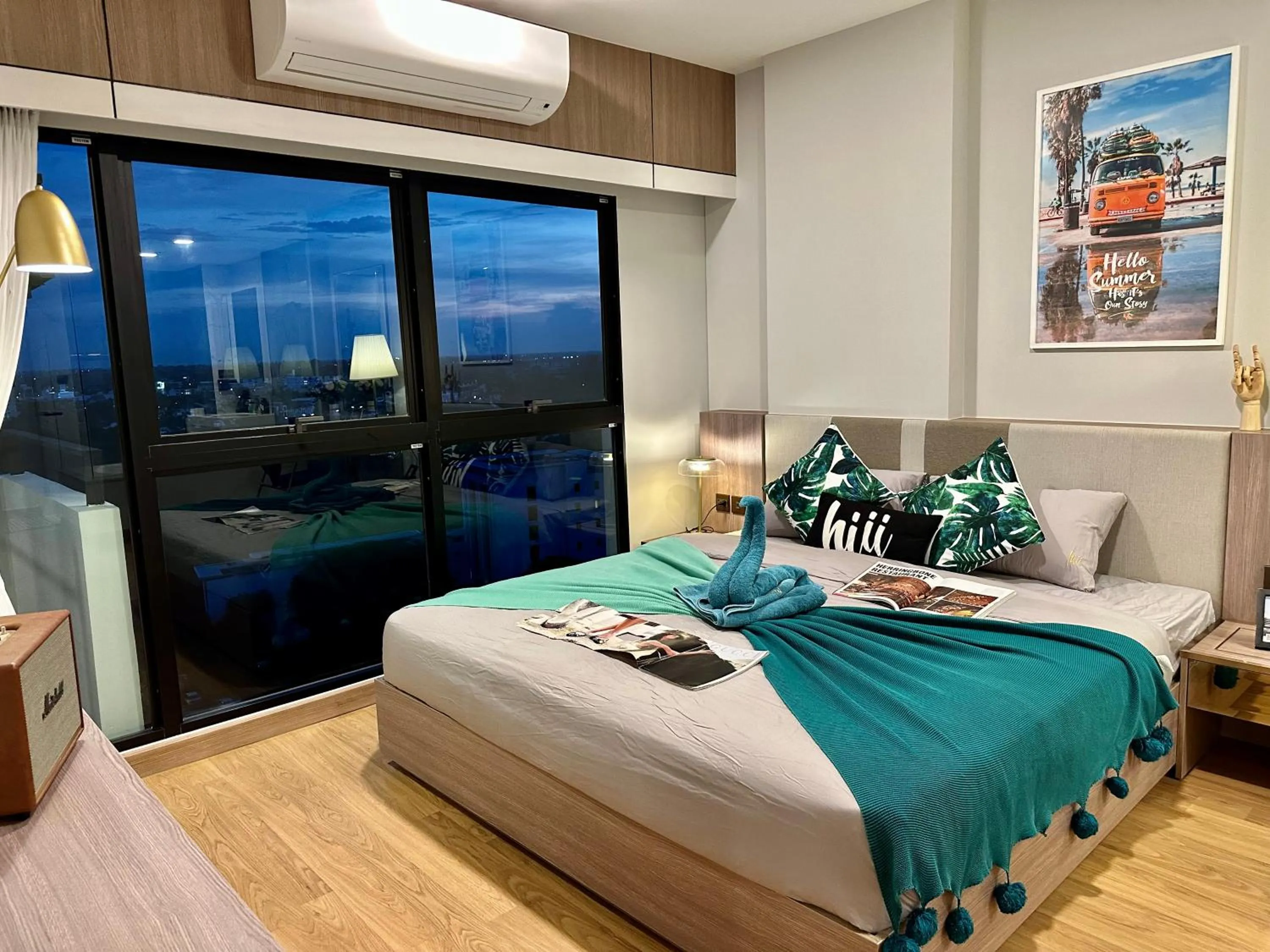 Bed in Astra Sky River Paronama Pool Luxury Changklan Chiang Mai