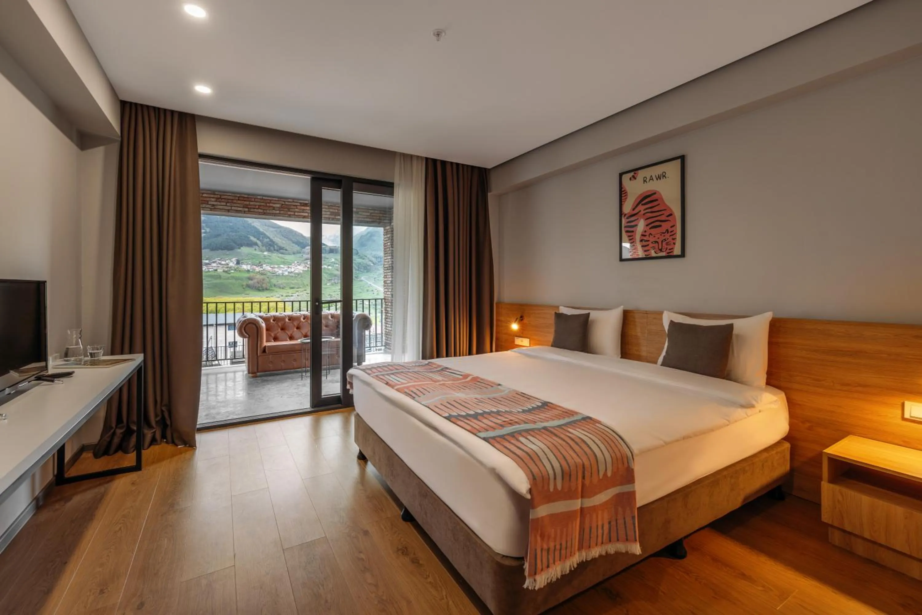 Bed in Hotel Memoir Kazbegi by DNT Group