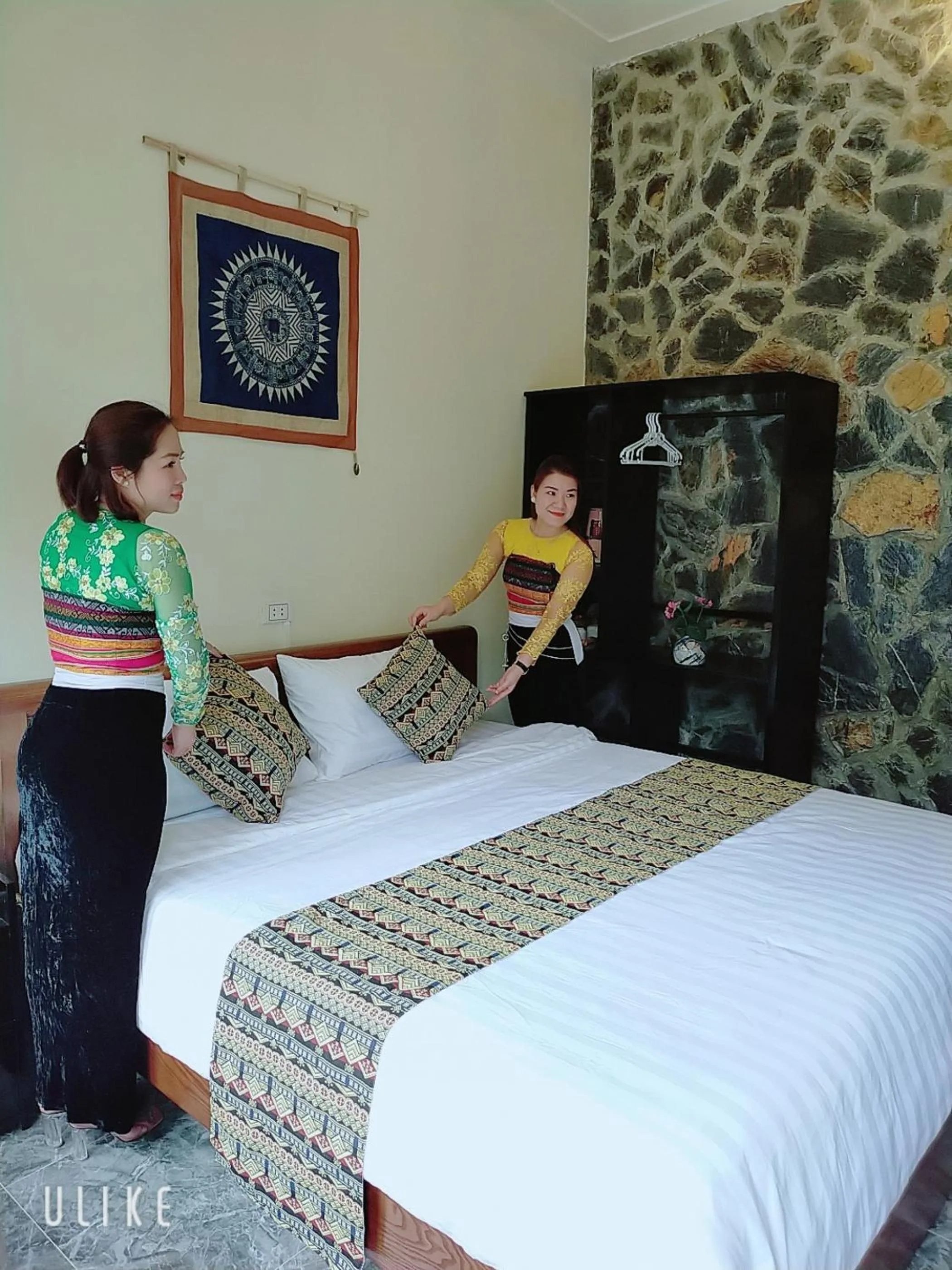 Bed in Duong Thim Homestay Mai Chau